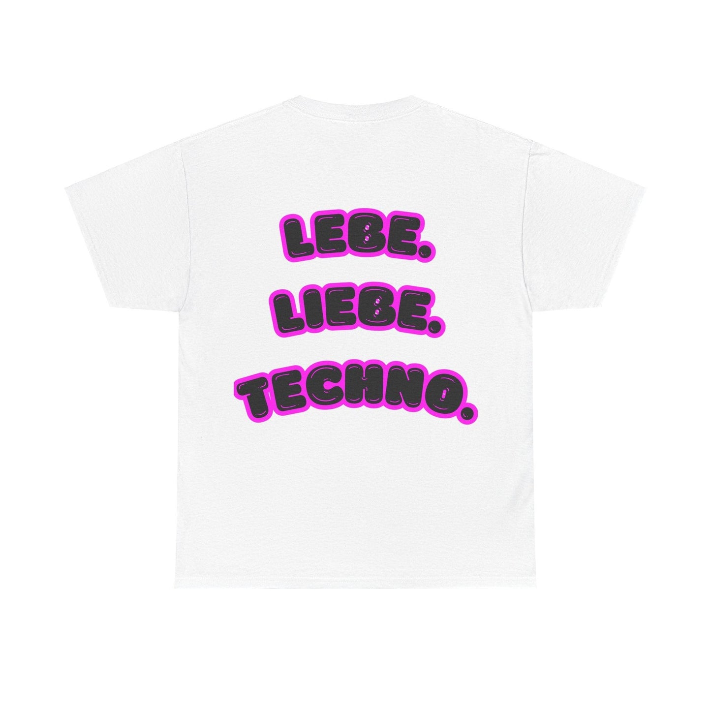 Techno Love Unisex Fan T-Shirt - Bassline Merch Slogan Pink Design