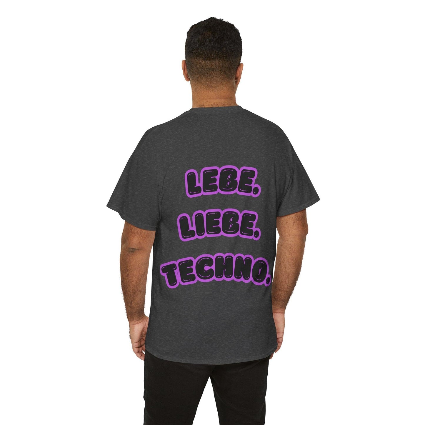Techno Love Unisex Fan T-Shirt - Bassline Merch Slogan Lila Design