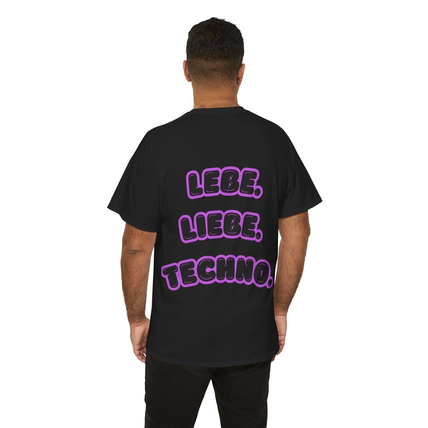 Techno Love Unisex Fan T-Shirt - Bassline Merch Slogan Lila Design