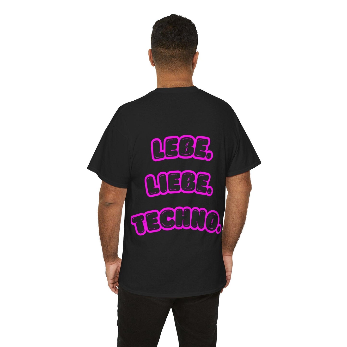 Techno Love Unisex Fan T-Shirt - Bassline Merch Slogan Pink Design