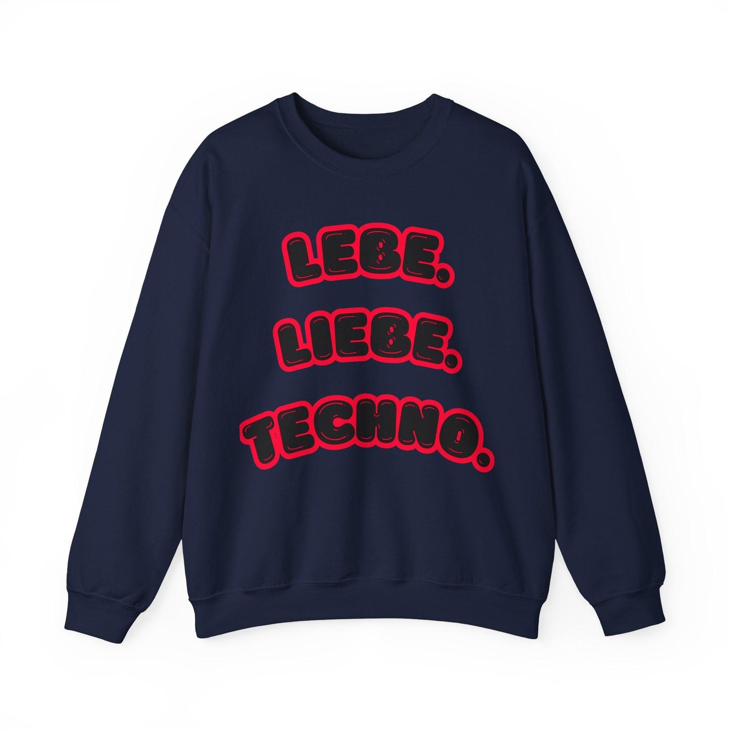 Techno Love Unisex Sweatshirt - Bassline Merch Slogan Rot Design