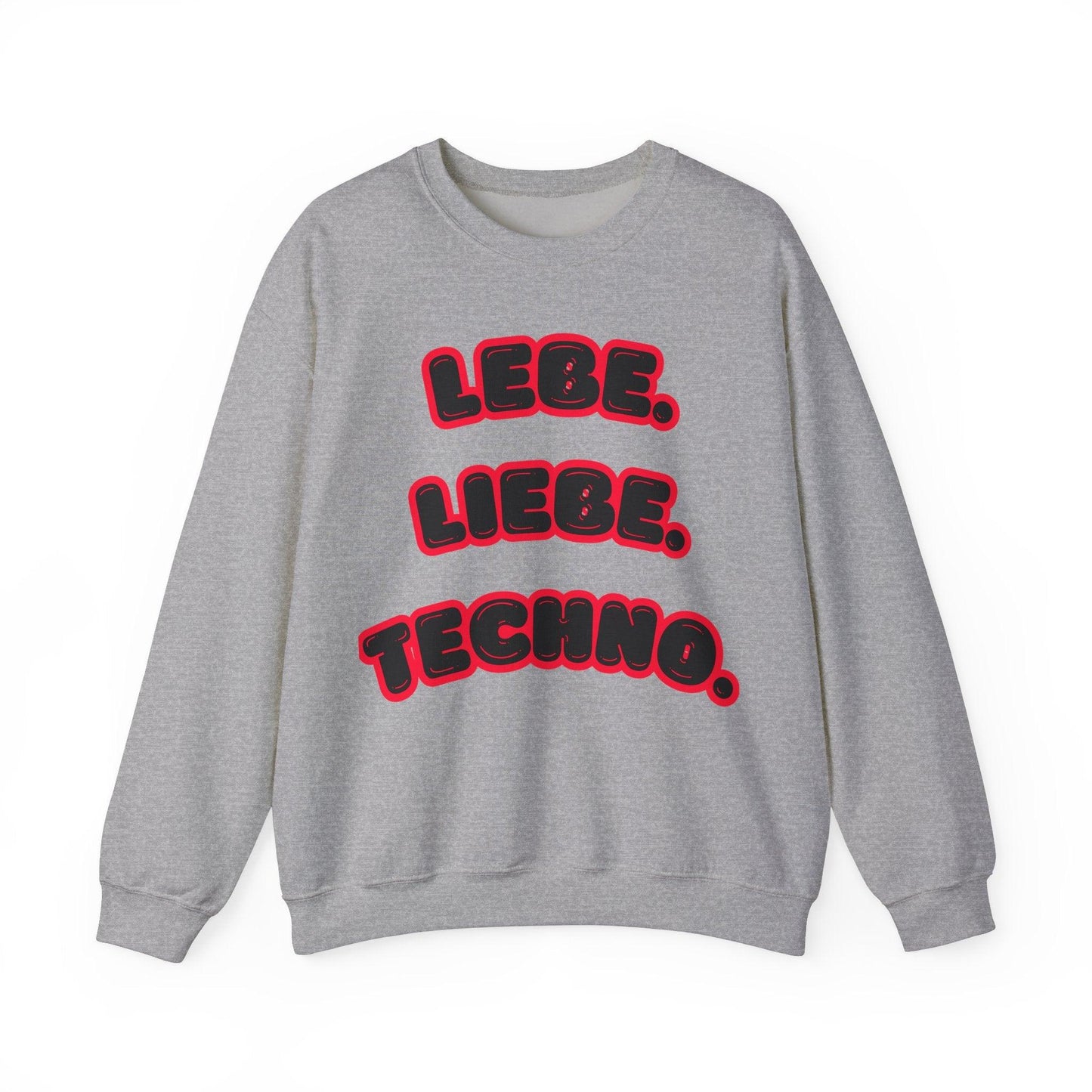 Techno Love Unisex Sweatshirt - Bassline Merch Slogan Rot Design