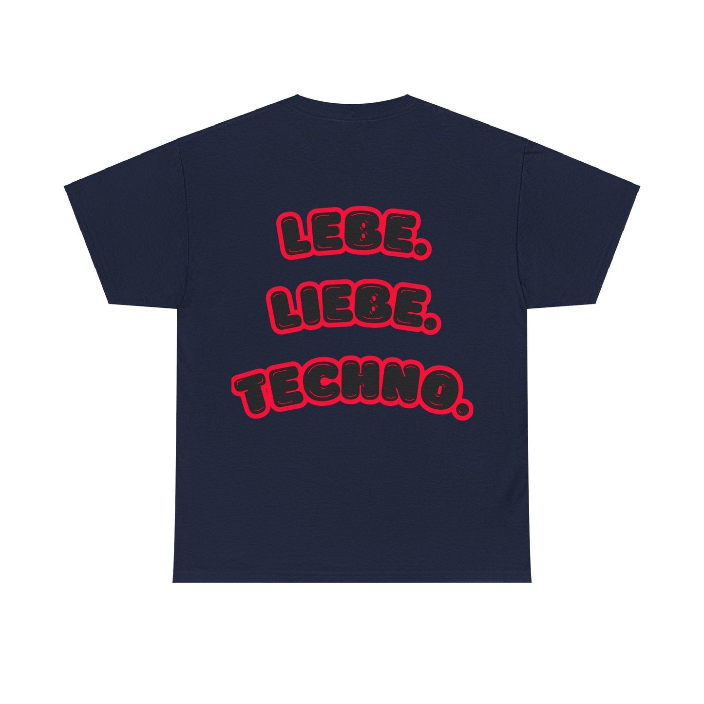 Techno Love Unisex Fan T-Shirt - Bassline Merch Slogan Rot Design