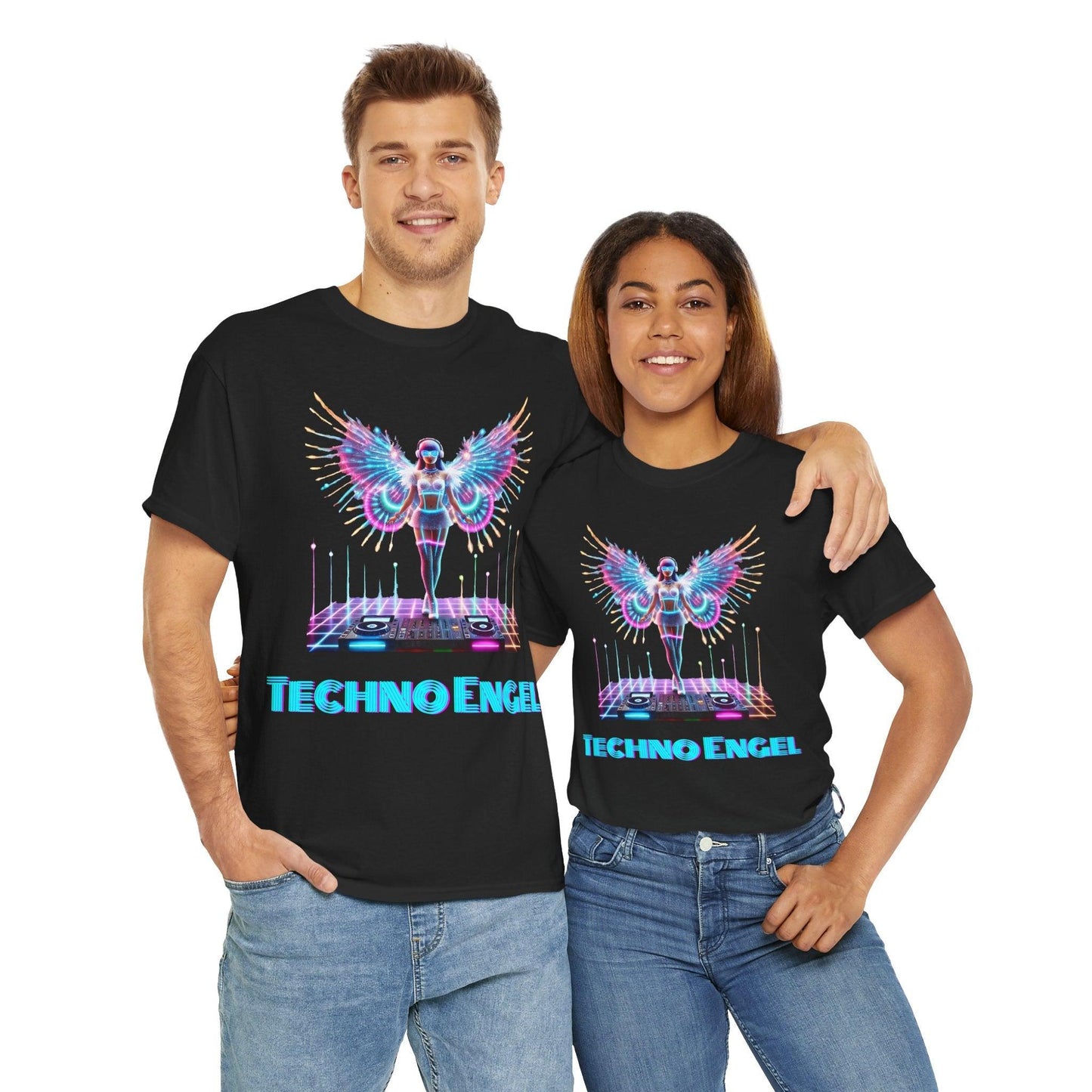 LED Light-Up Rave Techno Engel T-Shirt
