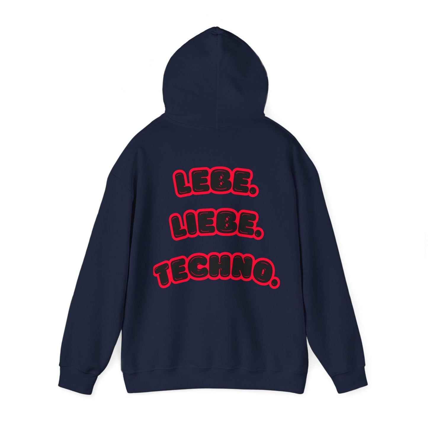 Techno Love Unisex Hoodie - Bassline Merch Slogan Rot Design