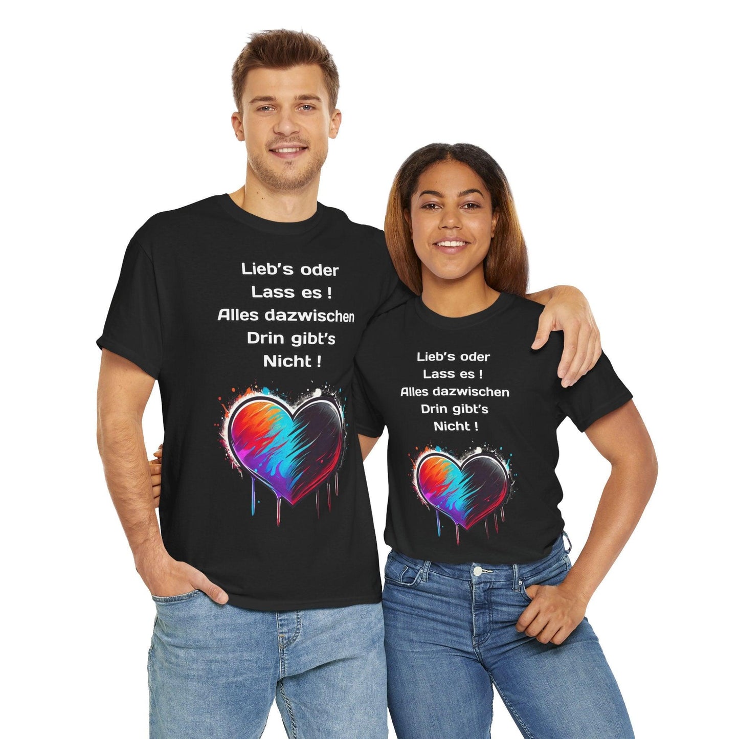 Techno Split Heart Unisex T-Shirt - Lieb's oder lass es