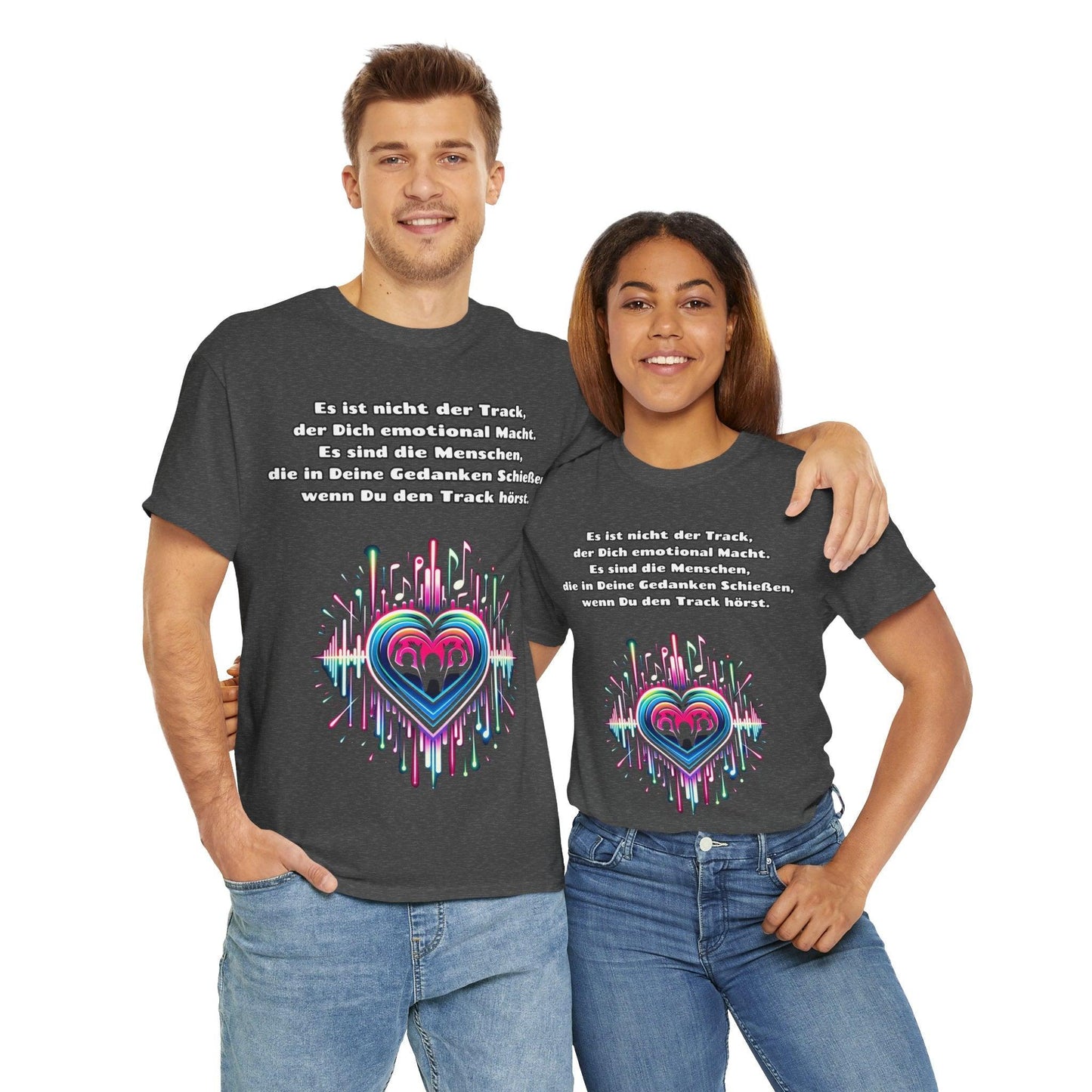 Techno Soundwaves Unisex T-Shirt mit Herzdesign
