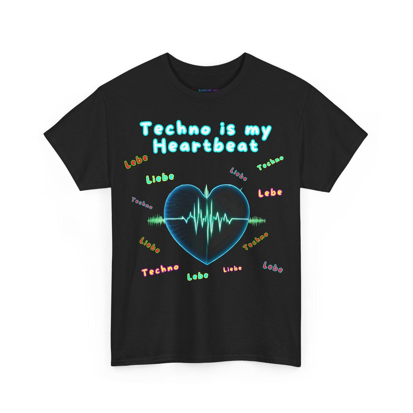 Techno Herzschlag Unisex T-Shirt - Neon Heart Design