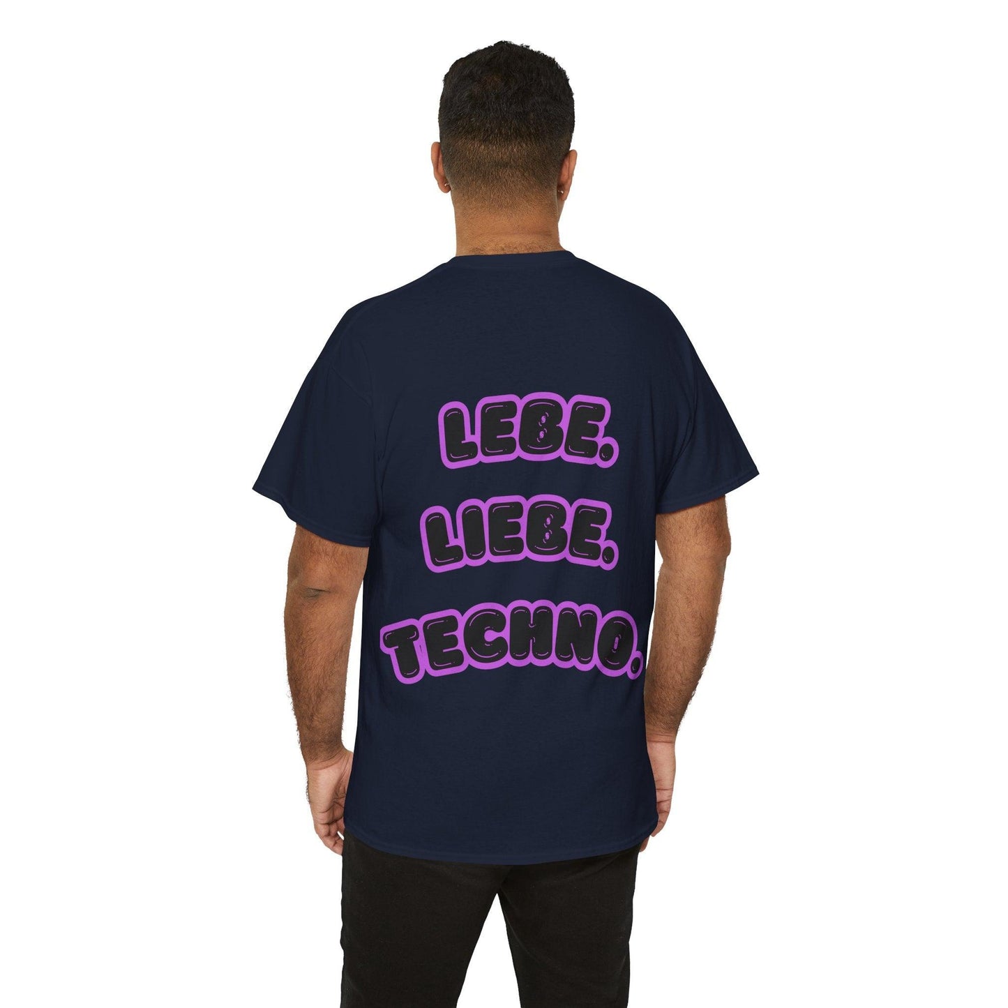 Techno Love Unisex Fan T-Shirt - Bassline Merch Slogan Lila Design