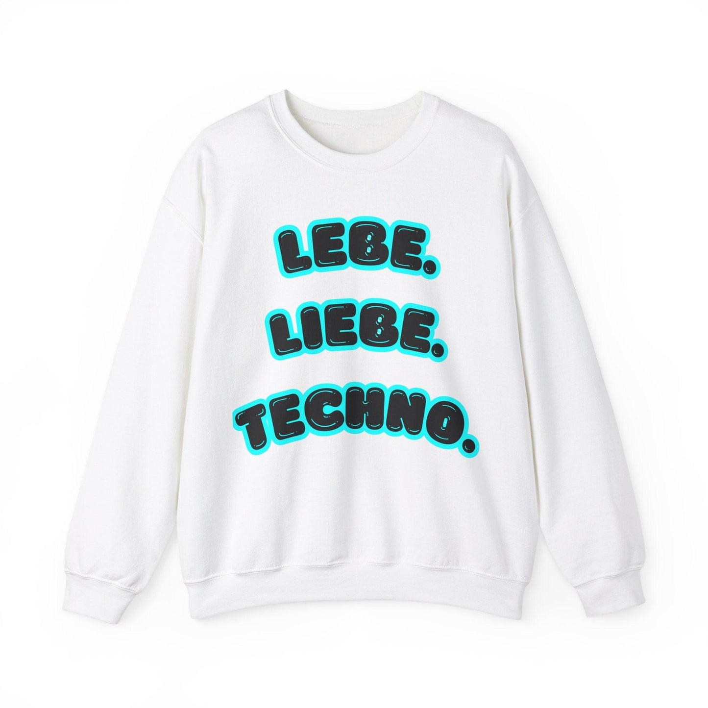 Techno Love Unisex Sweatshirt - Bassline Merch Slogan Hellblau Design