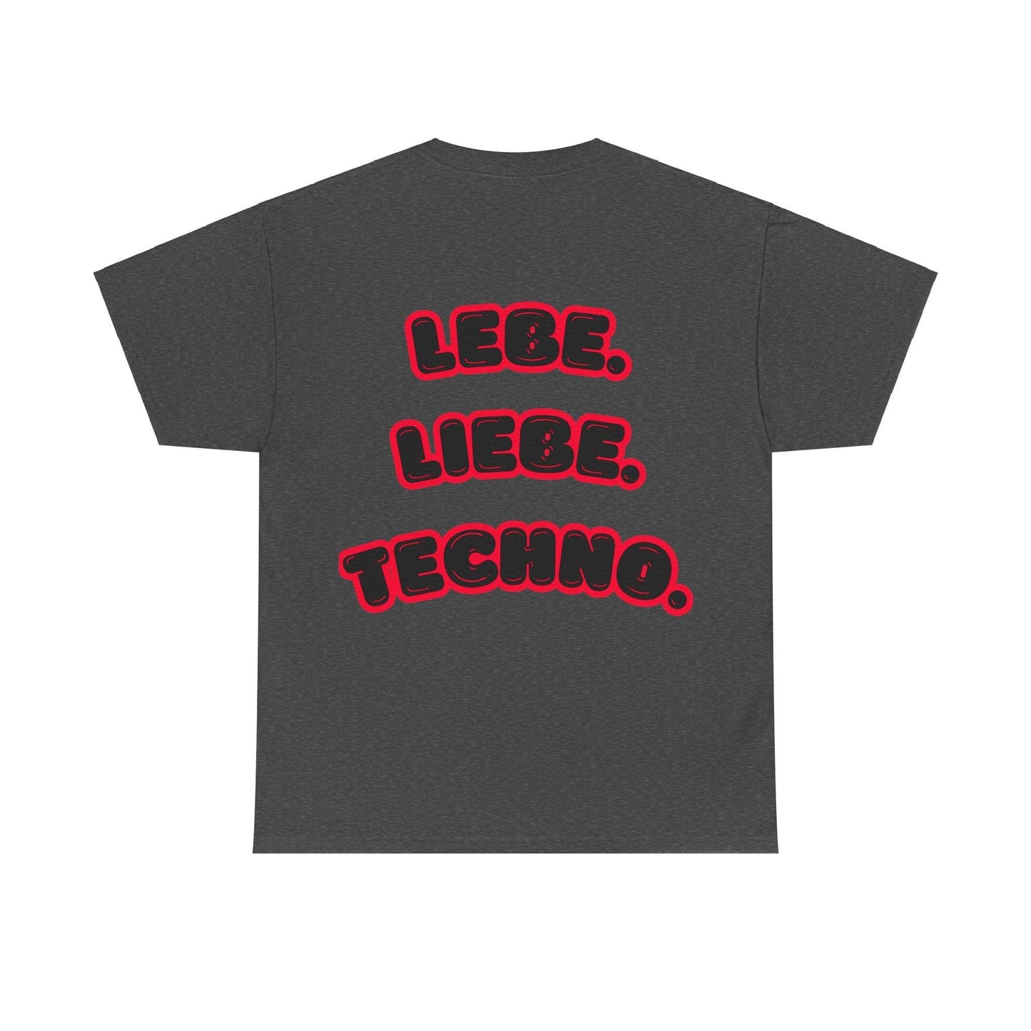 Techno Love Unisex Fan T-Shirt - Bassline Merch Slogan Rot Design