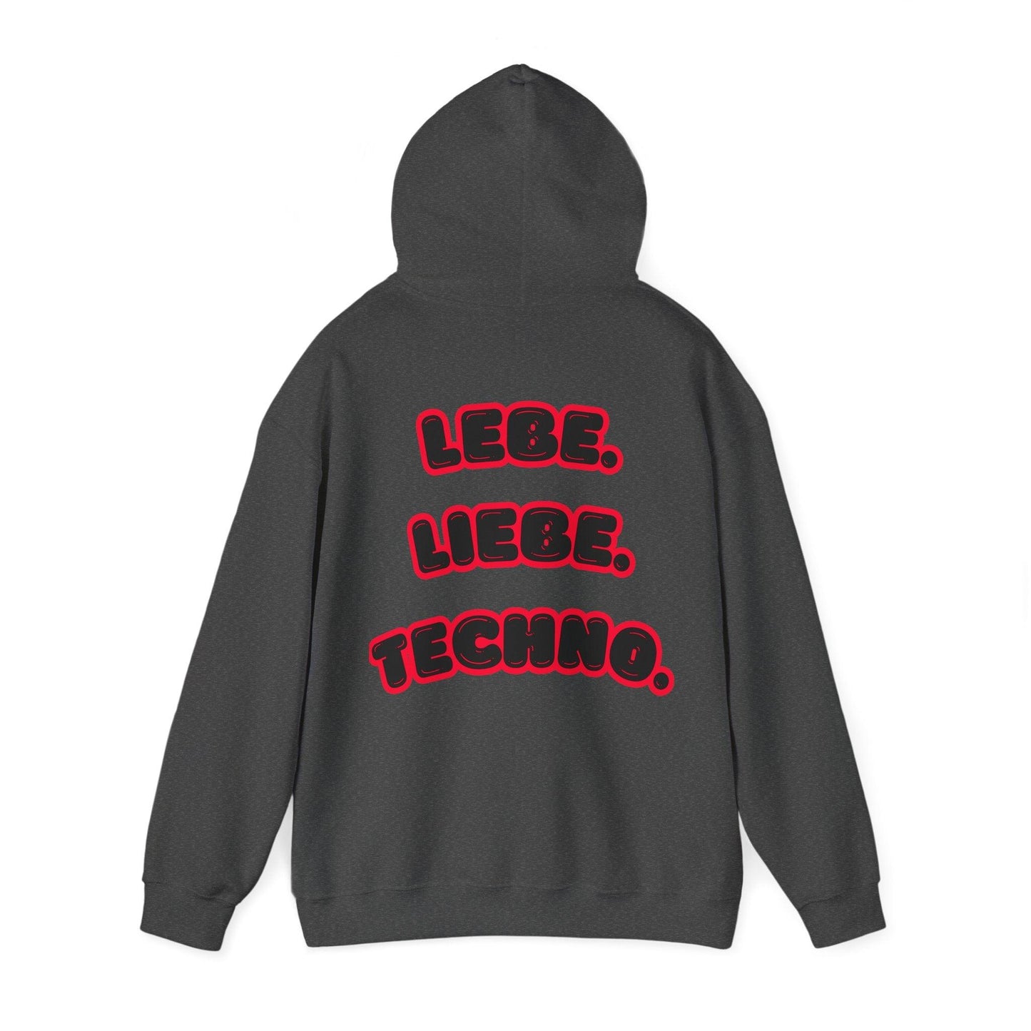Techno Love Unisex Hoodie - Bassline Merch Slogan Rot Design