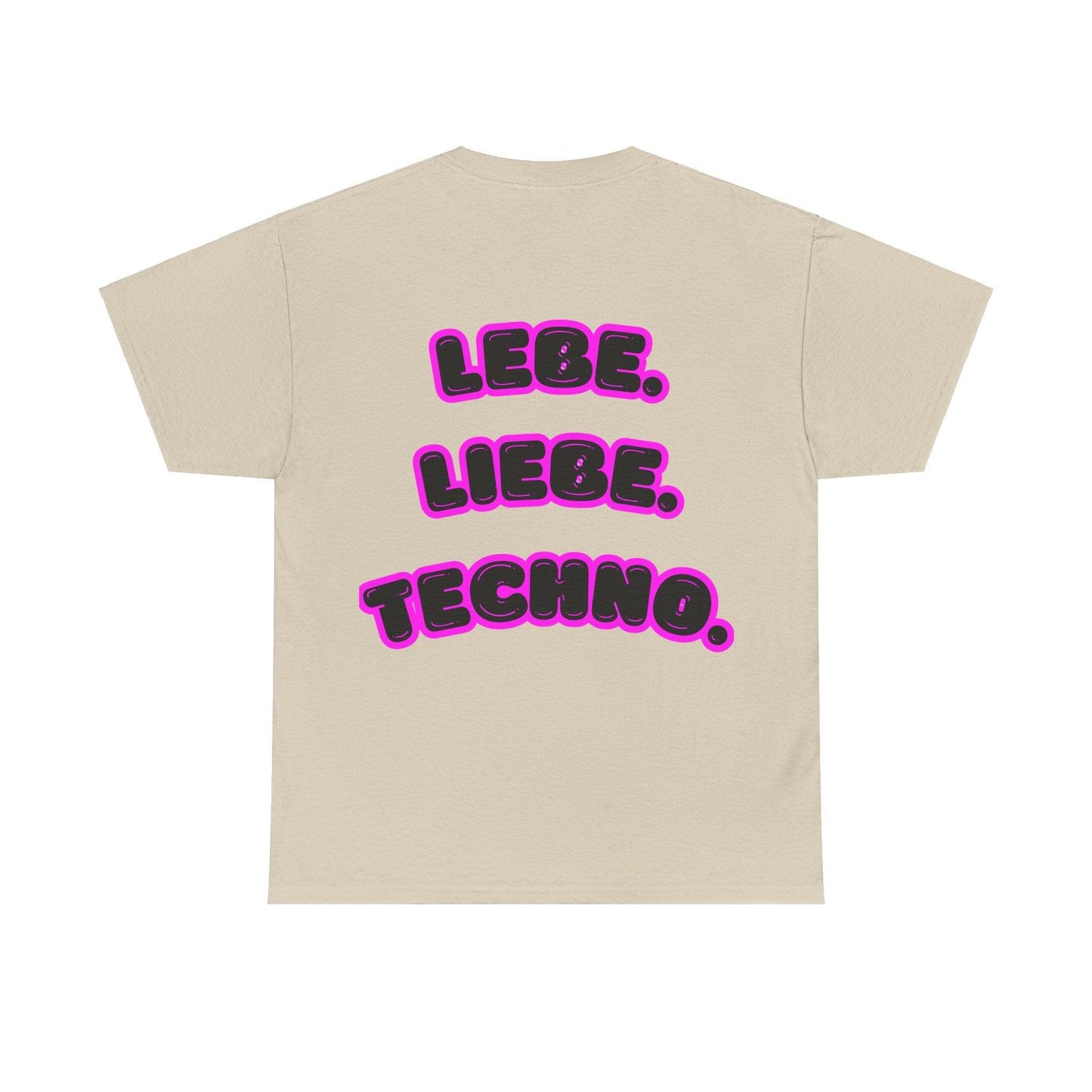 Techno Love Unisex Fan T-Shirt - Bassline Merch Slogan Pink Design