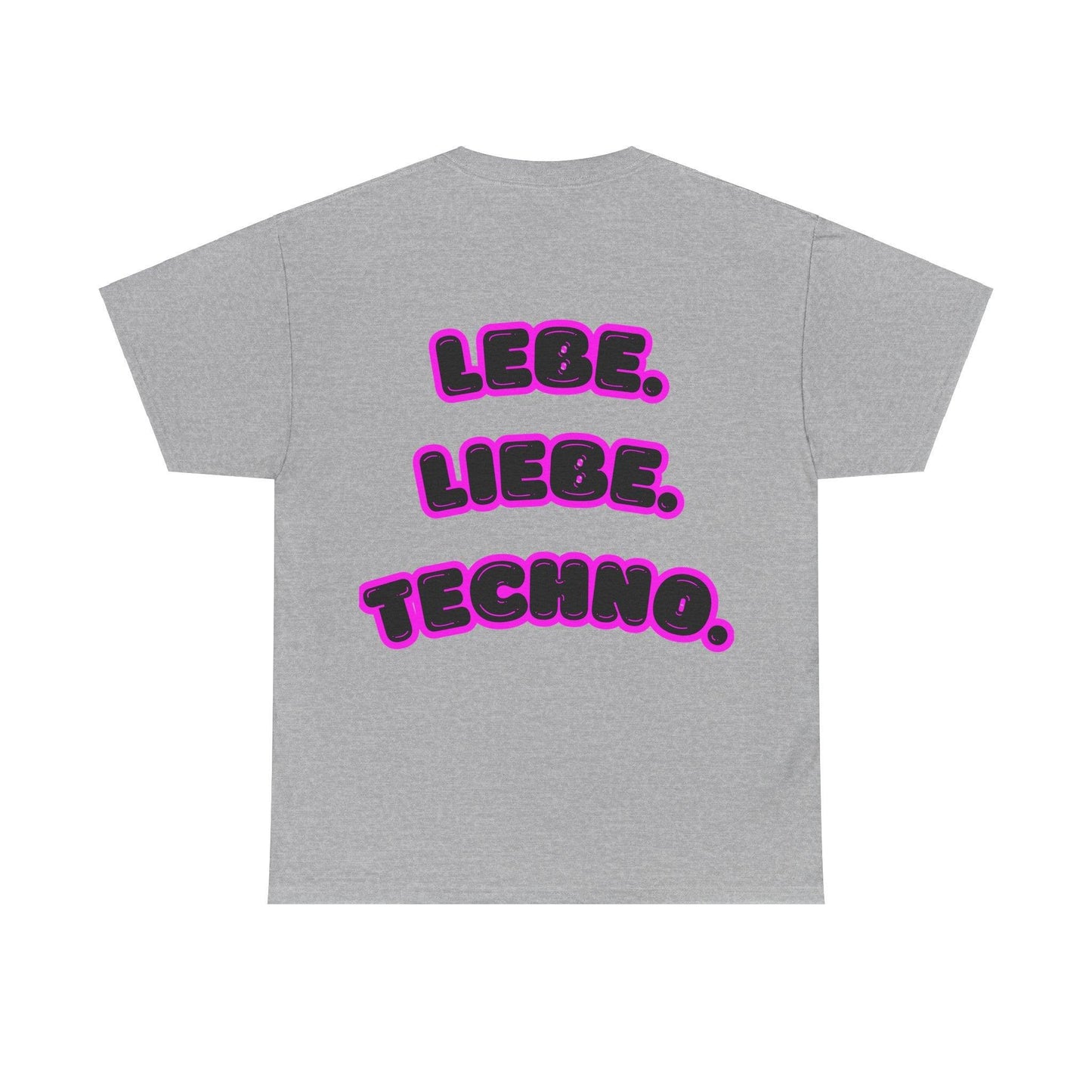 Techno Love Unisex Fan T-Shirt - Bassline Merch Slogan Pink Design