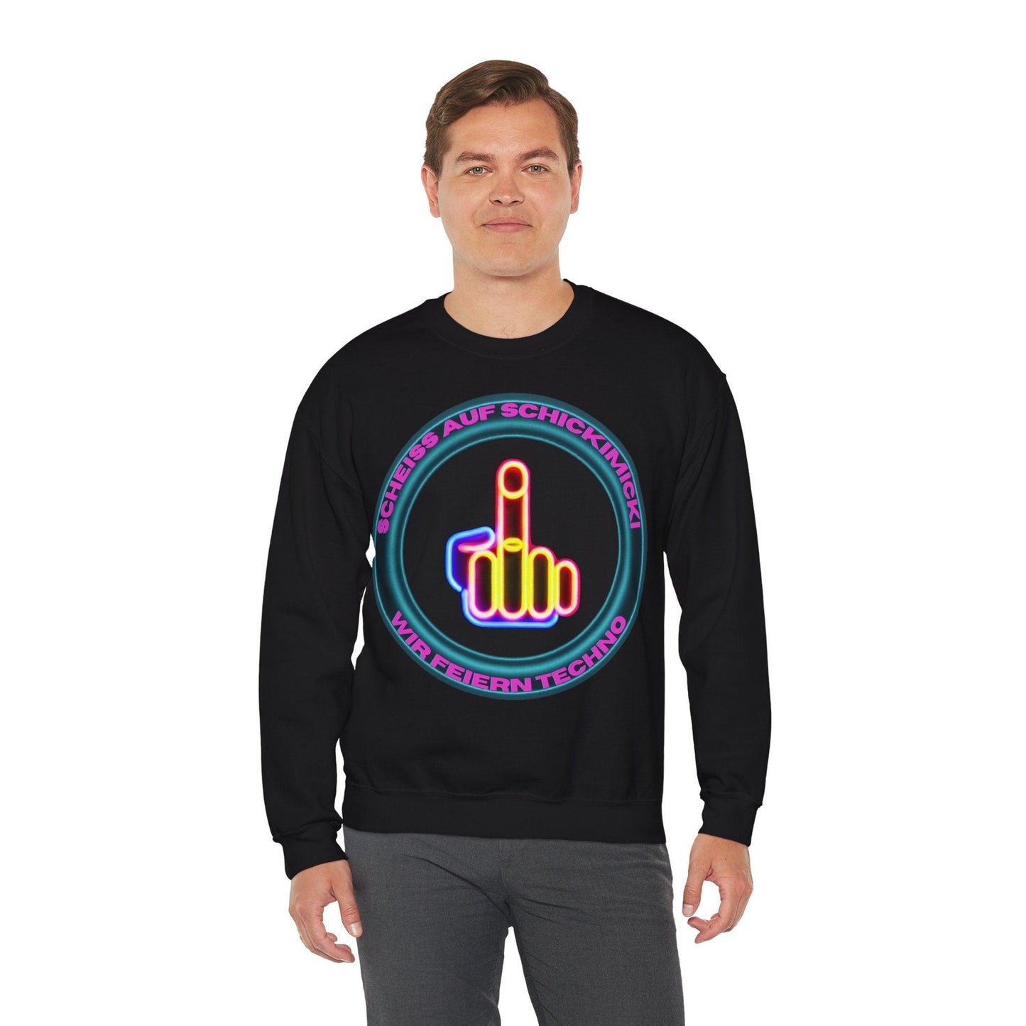 Techno Rave Neon Mittelfinger Unisex Sweatshirt