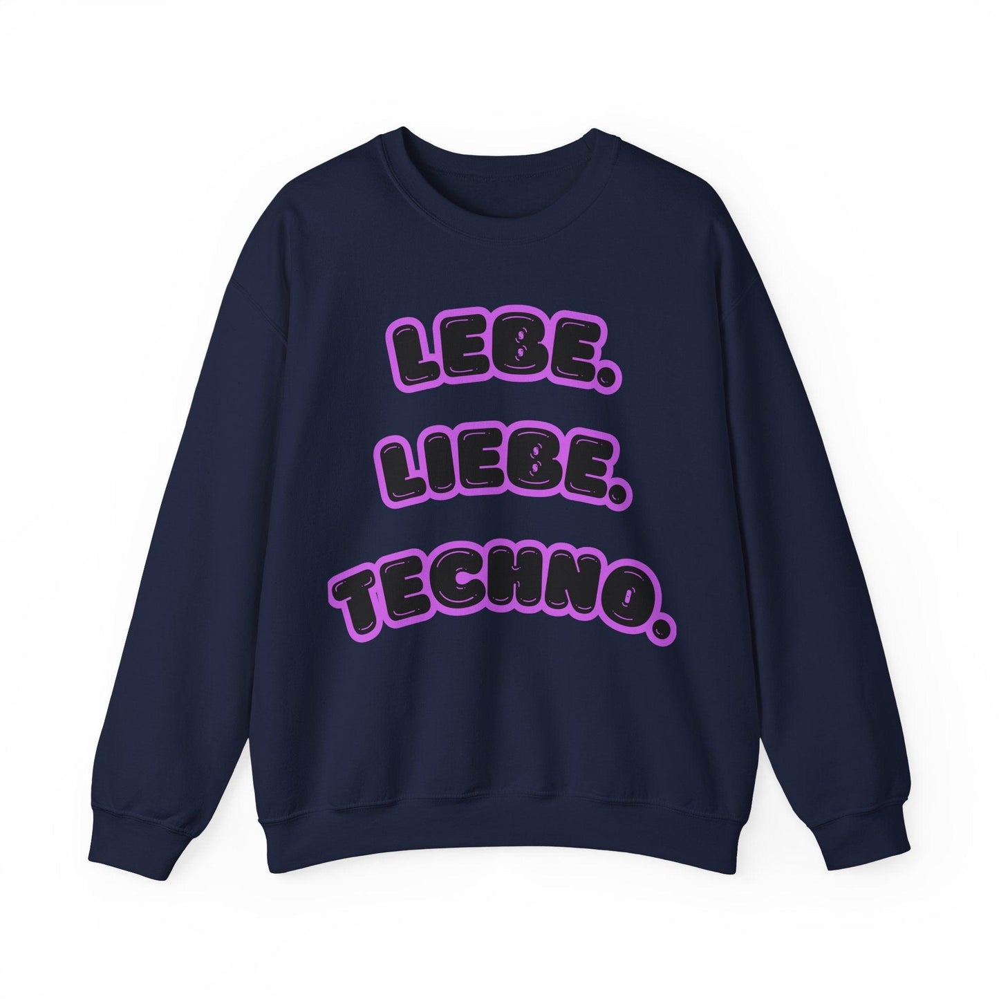 Techno Love Unisex Sweatshirt - Bassline Merch Slogan Lila Design