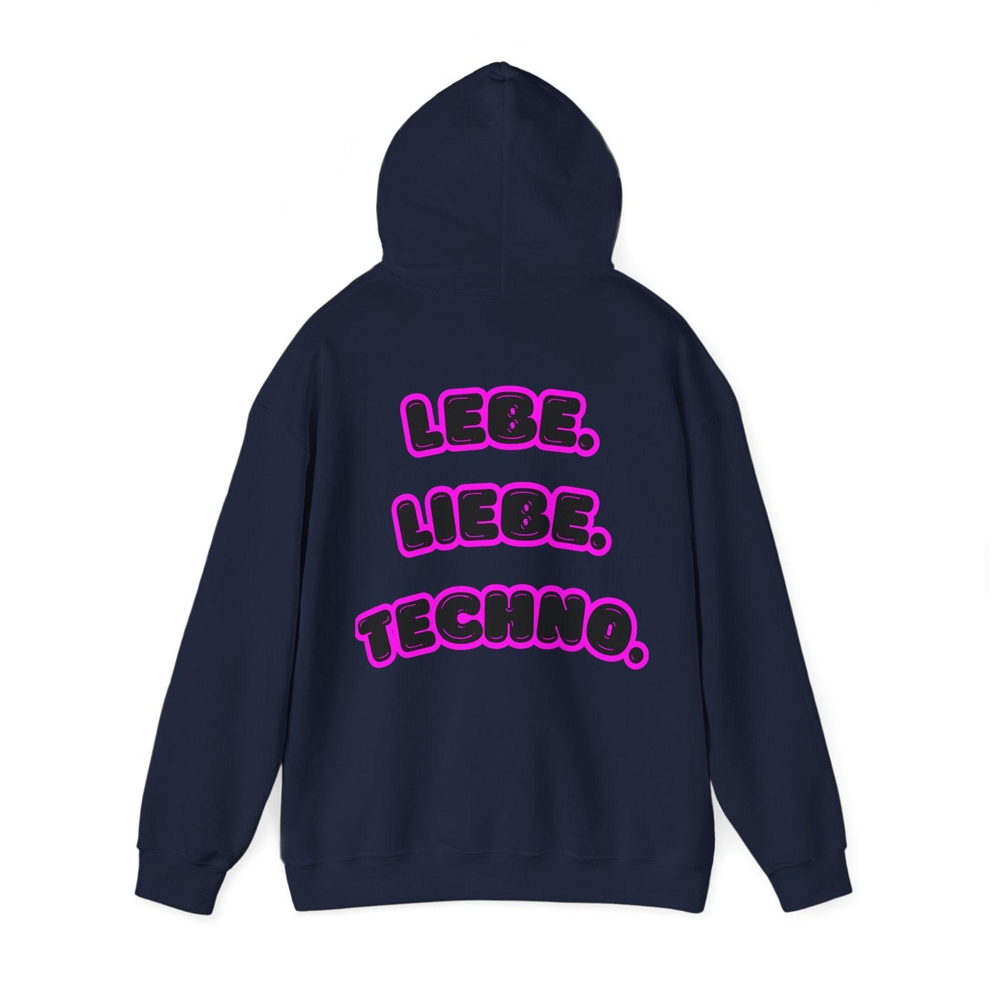 Techno Love Unisex Hoodie - Bassline Merch Slogan Pink Design