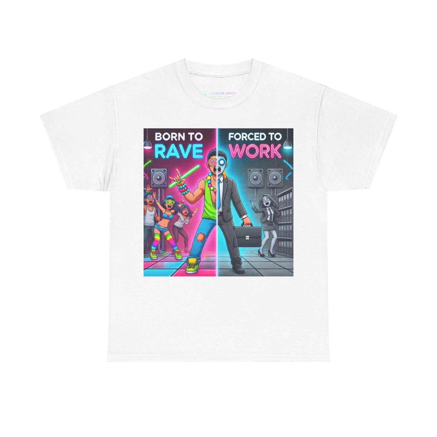 Techno Grafik Unisex T-Shirt - Rave vs Work Split