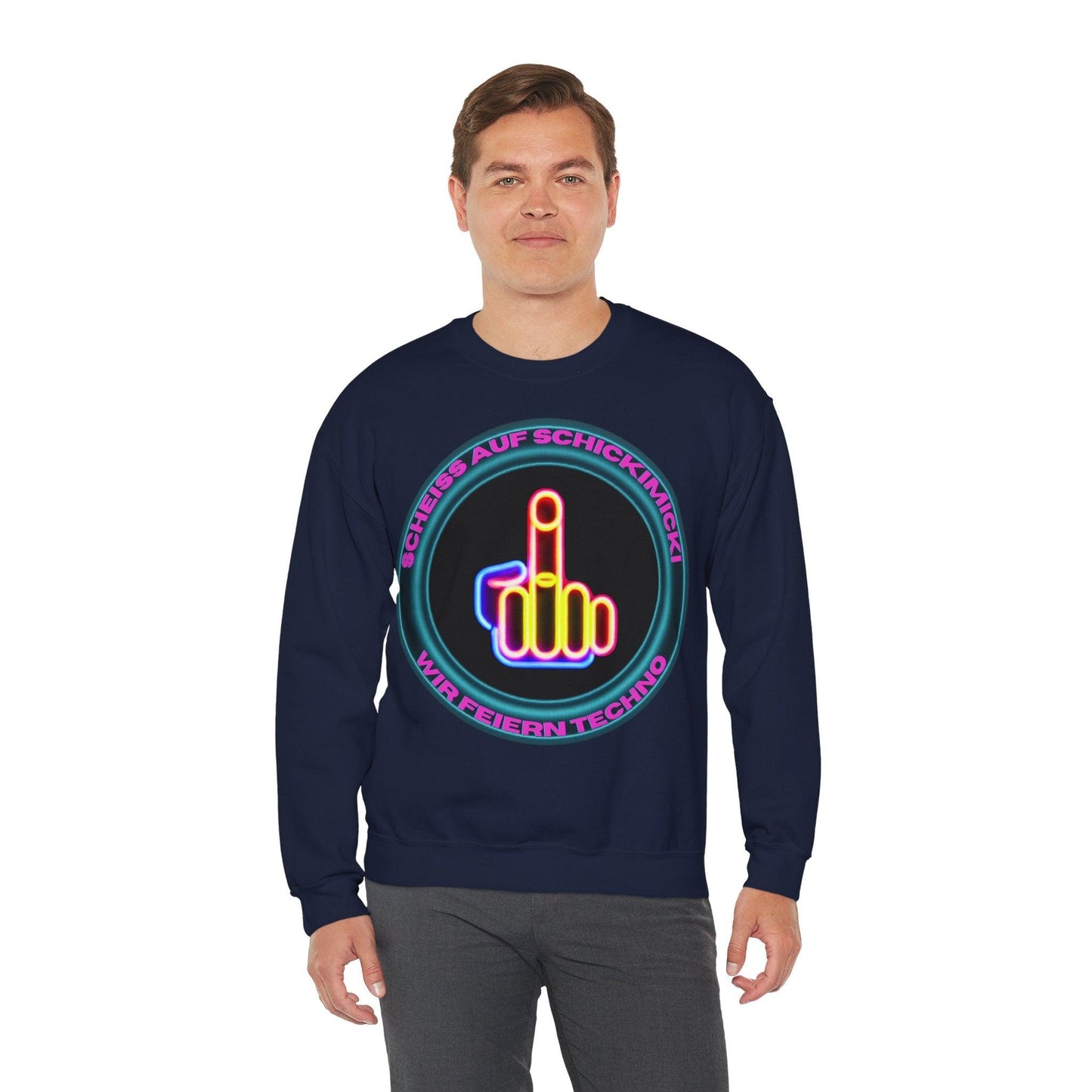 Techno Rave Neon Mittelfinger Unisex Sweatshirt