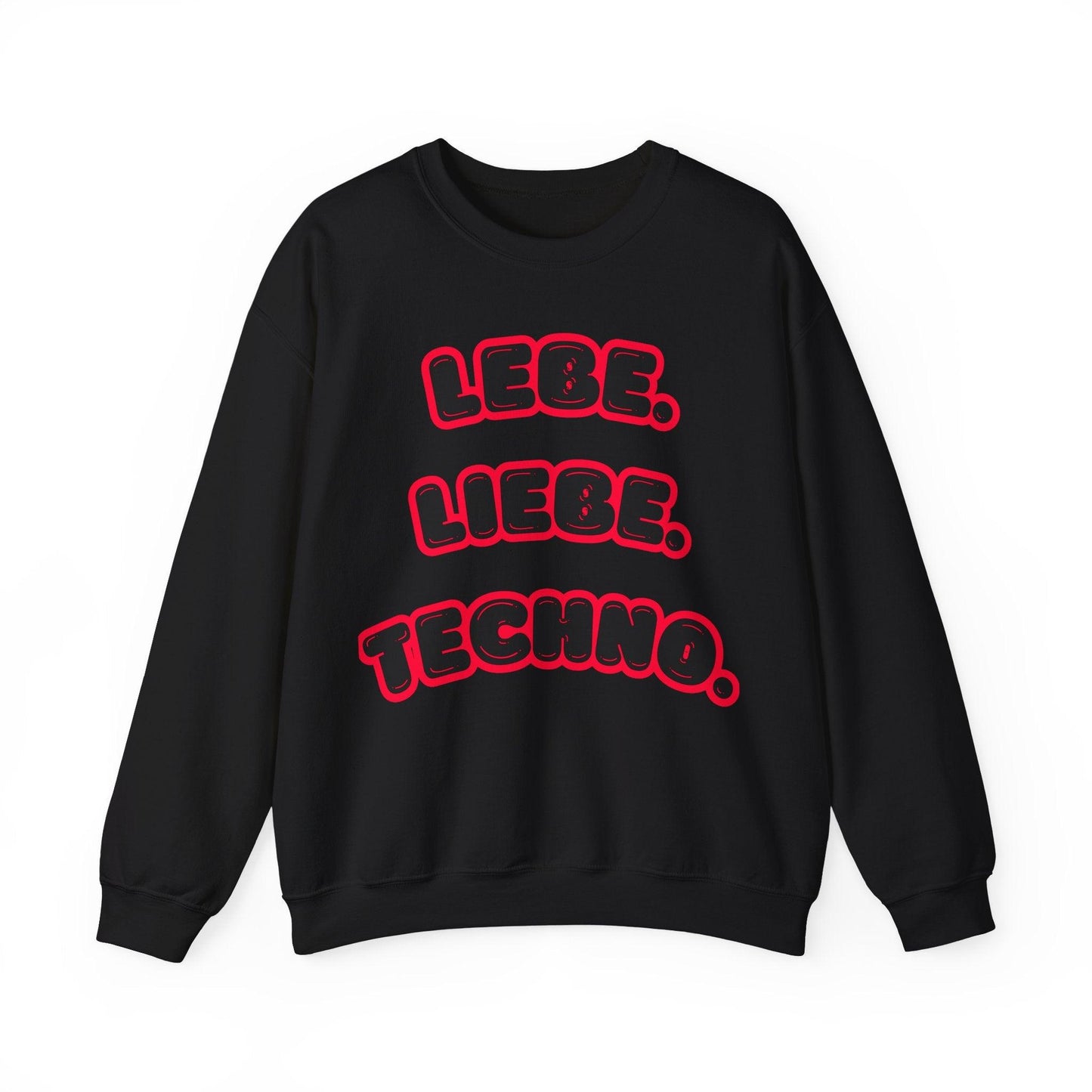 Techno Love Unisex Sweatshirt - Bassline Merch Slogan Rot Design