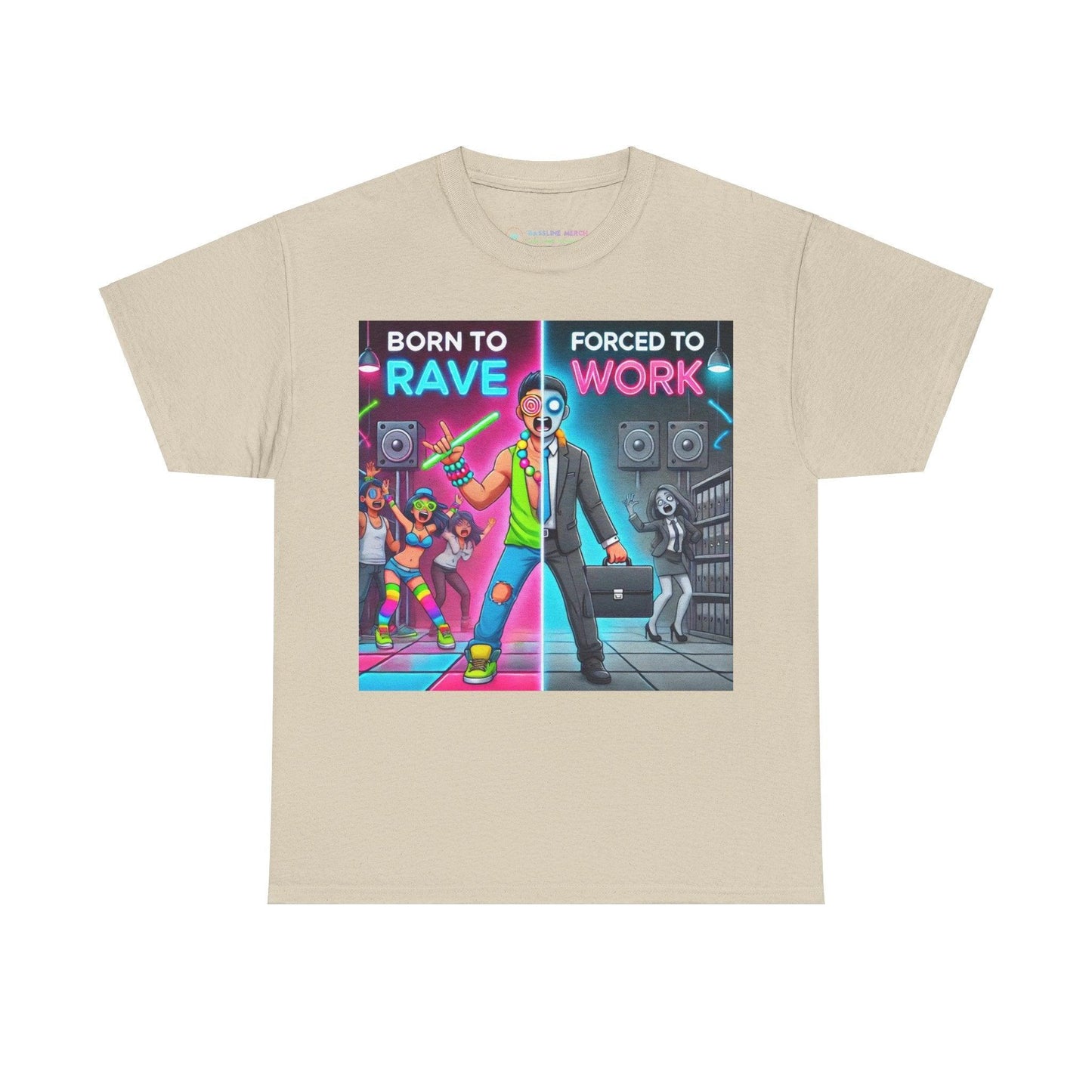 Techno Grafik Unisex T-Shirt - Rave vs Work Split