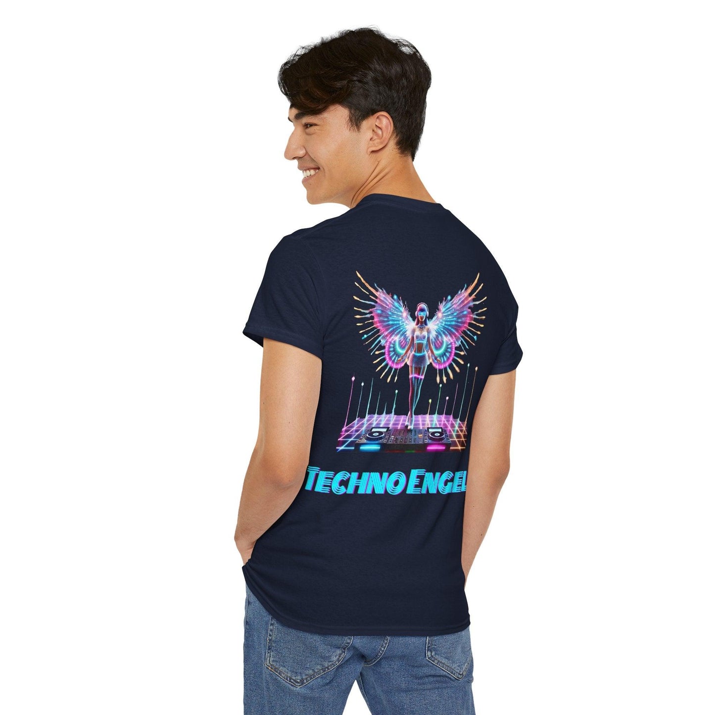 LED Light-Up Rave Techno Engel T-Shirt Rückseite