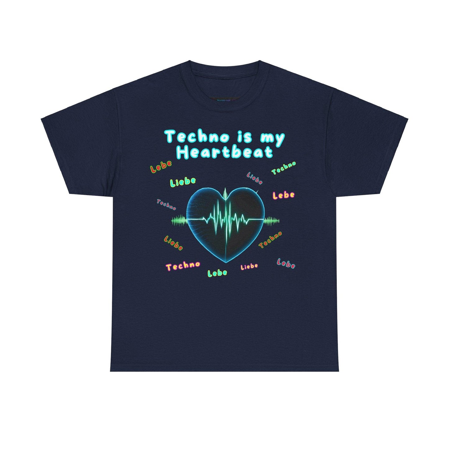 Techno Herzschlag Unisex T-Shirt - Neon Heart Design