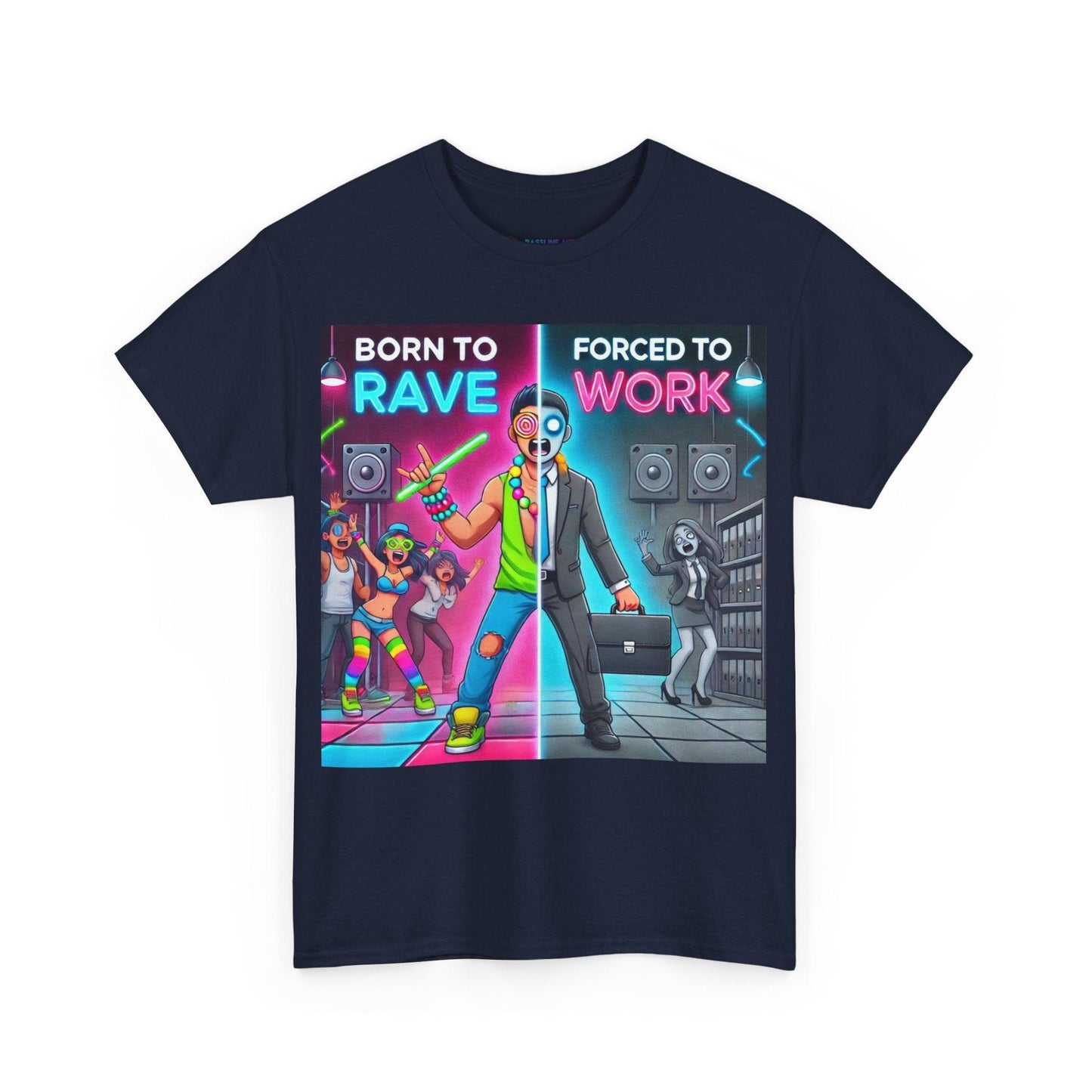 Techno Grafik Unisex T-Shirt - Rave vs Work Split