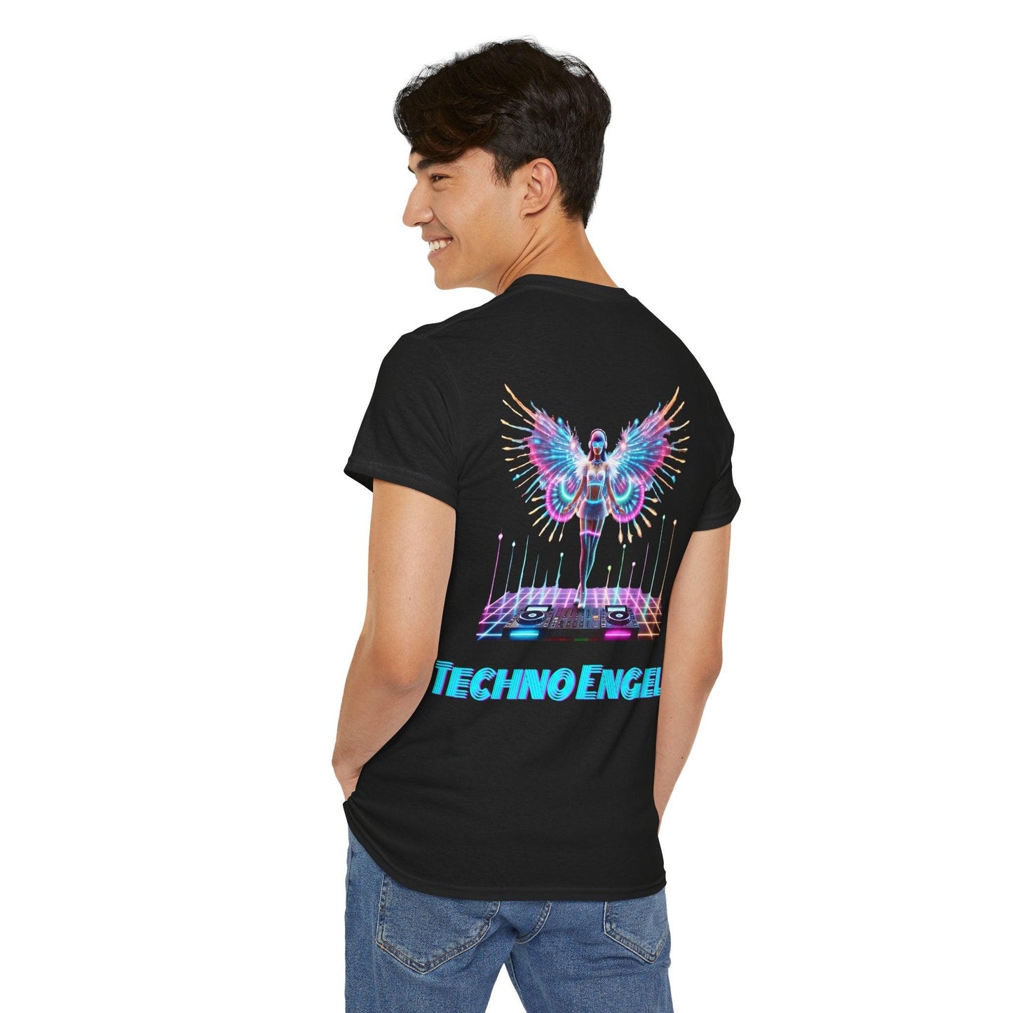 LED Light-Up Rave Techno Engel T-Shirt Rückseite