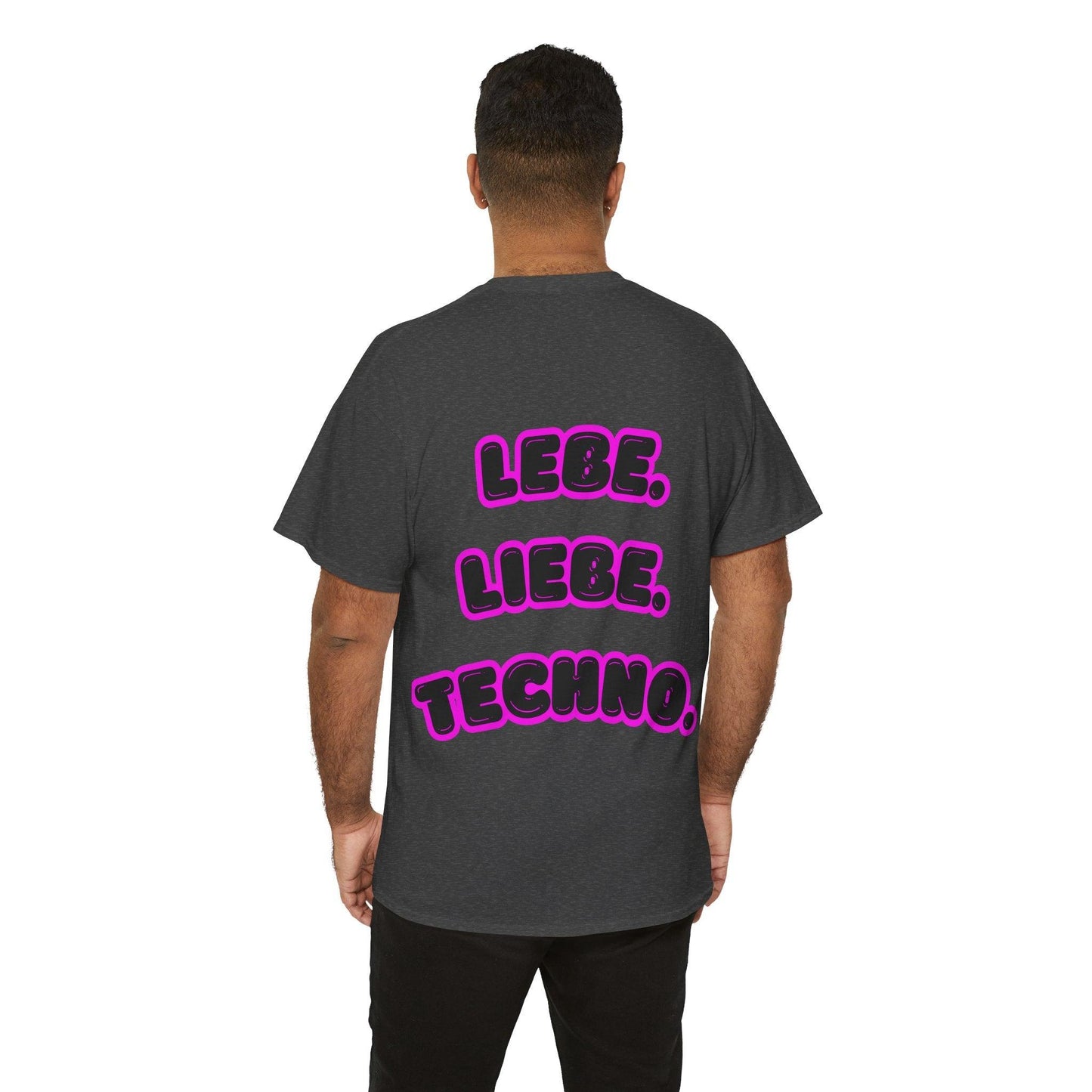 Techno Love Unisex Fan T-Shirt - Bassline Merch Slogan Pink Design