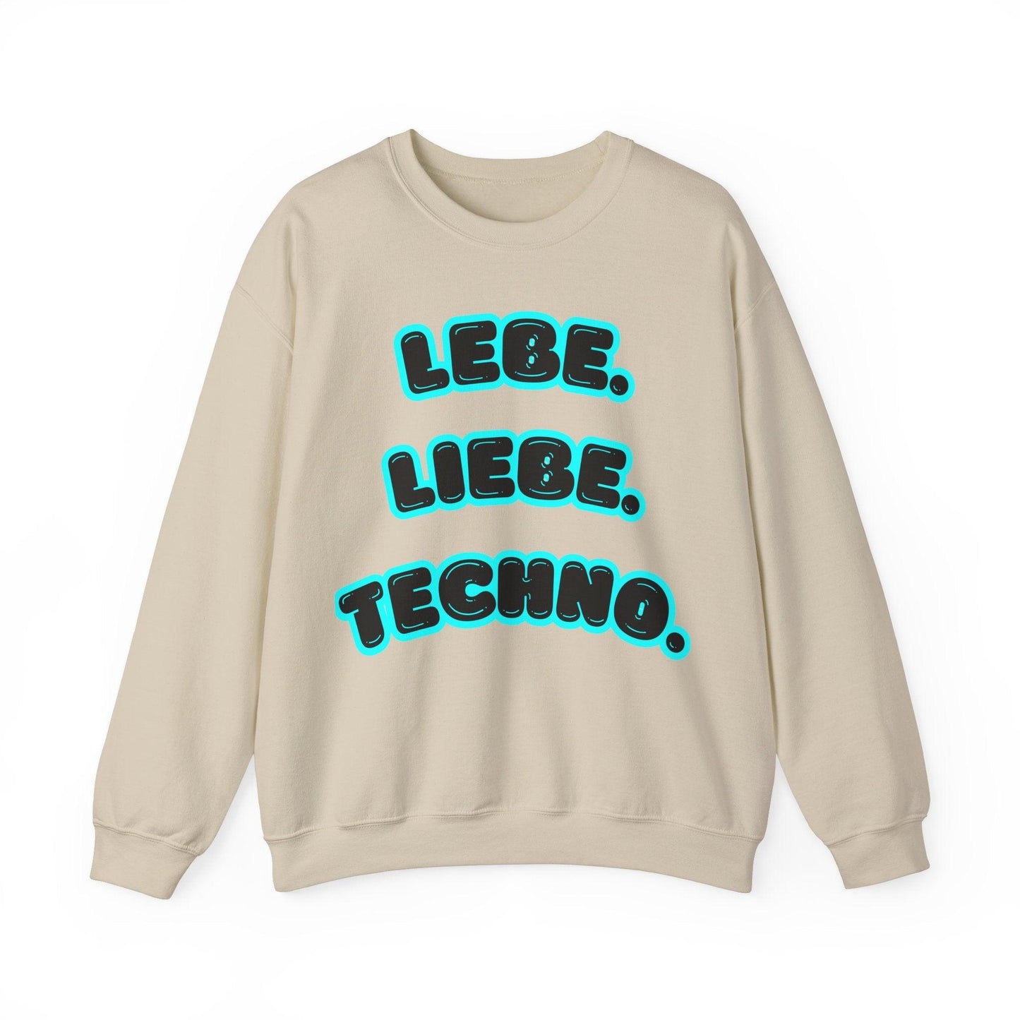 Techno Love Unisex Sweatshirt - Bassline Merch Slogan Hellblau Design