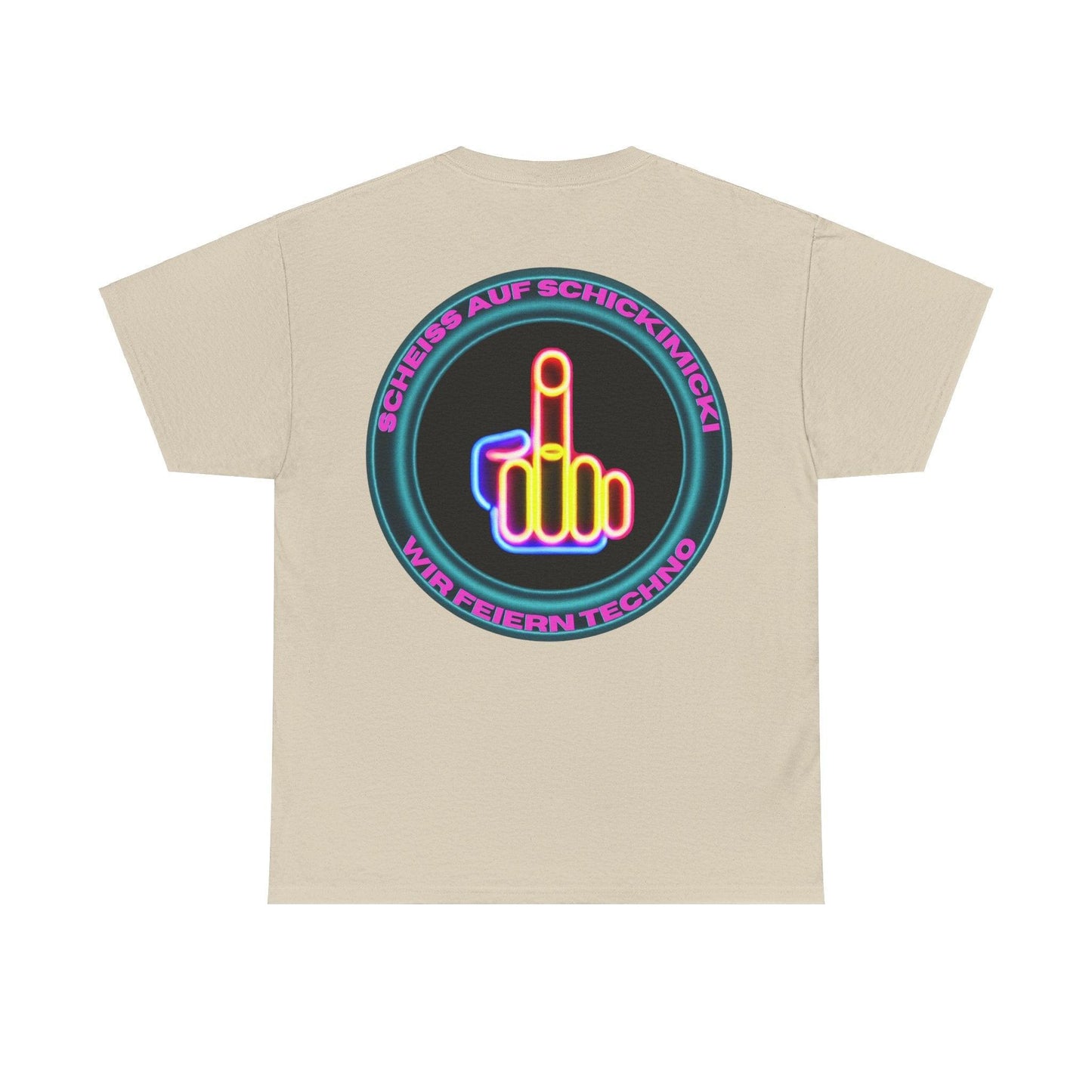 Techno Rave Neon Mittelfinger Unisex T-Shirt Rückseite