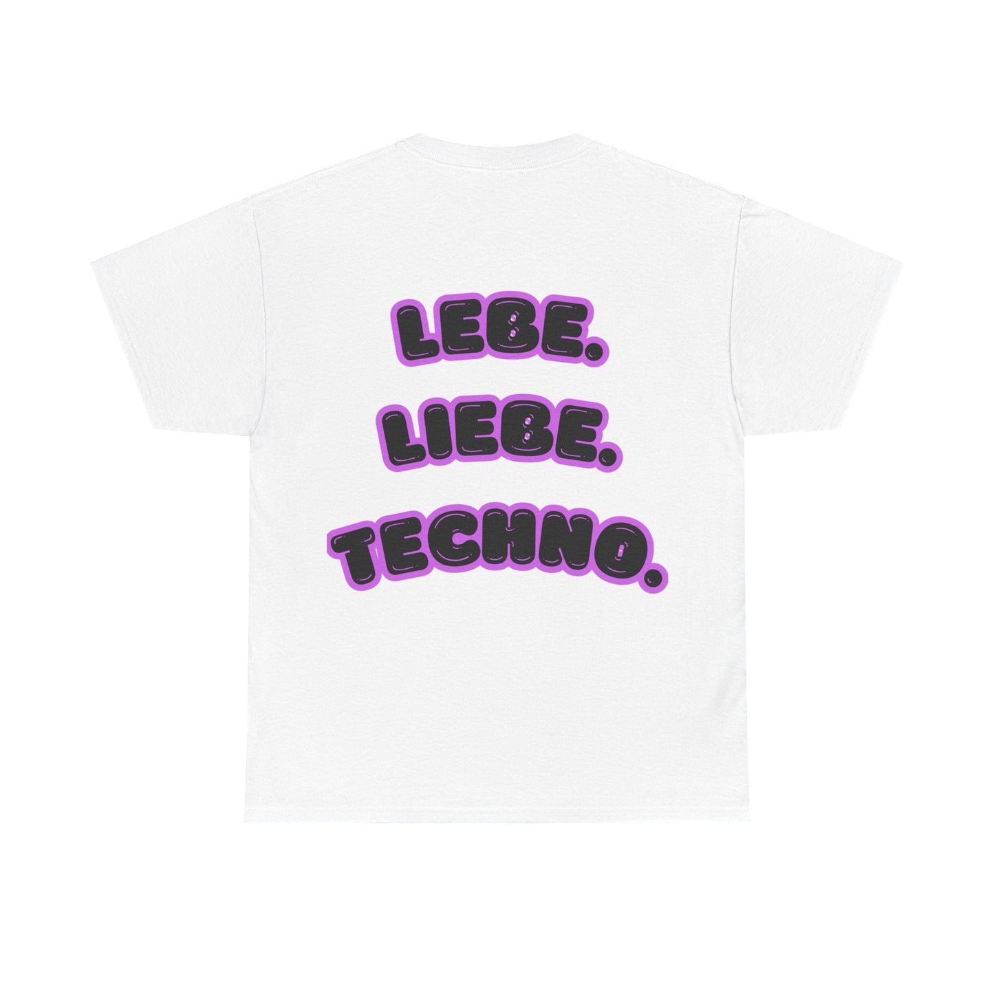 Techno Love Unisex Fan T-Shirt - Bassline Merch Slogan Lila Design