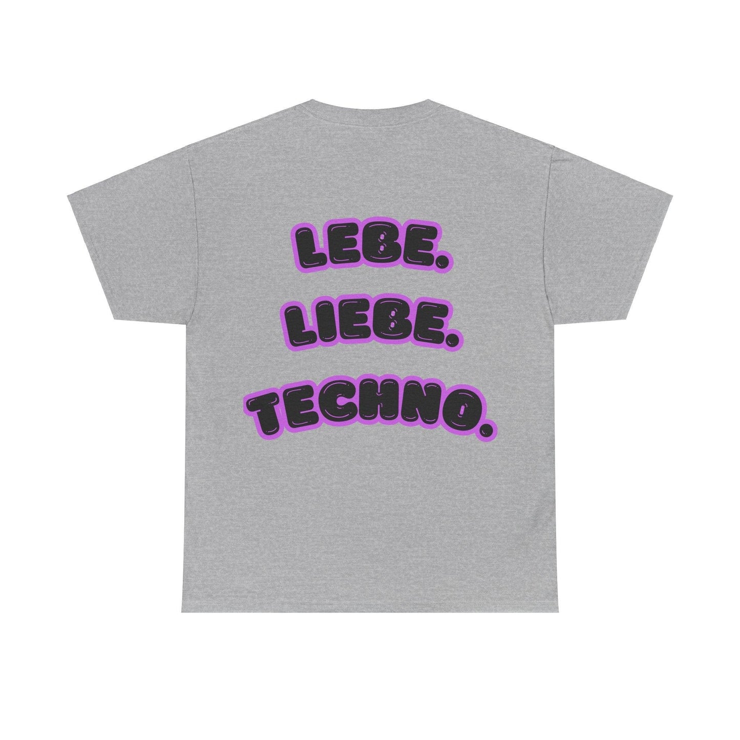 Techno Love Unisex Fan T-Shirt - Bassline Merch Slogan Lila Design