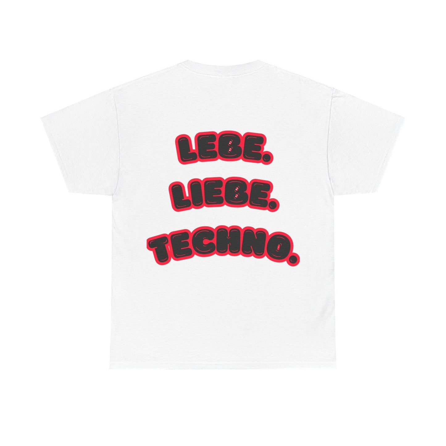 Techno Love Unisex Fan T-Shirt - Bassline Merch Slogan Rot Design