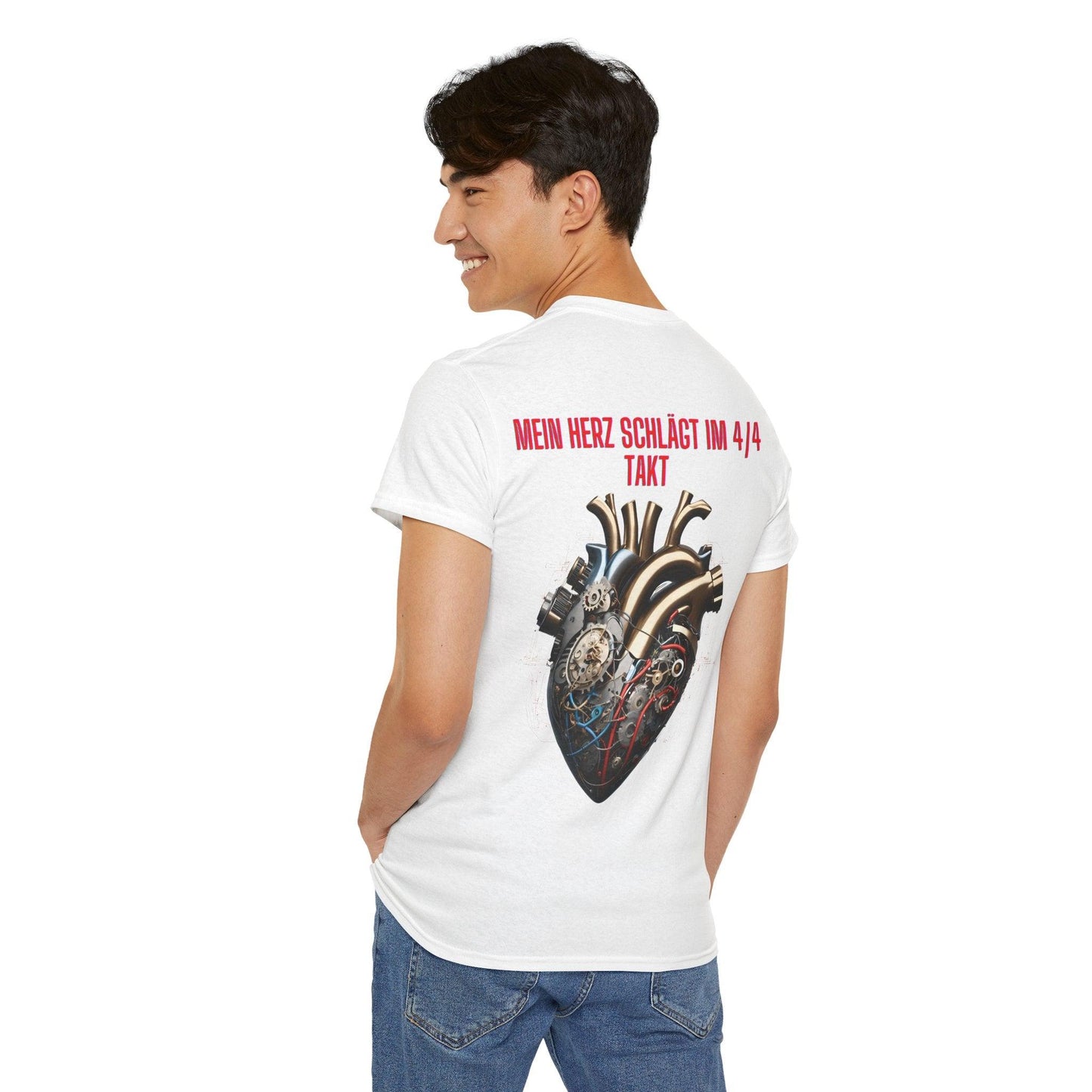 Techno Herzschlag Unisex T-Shirt Rückseite - Neon Circuit Design