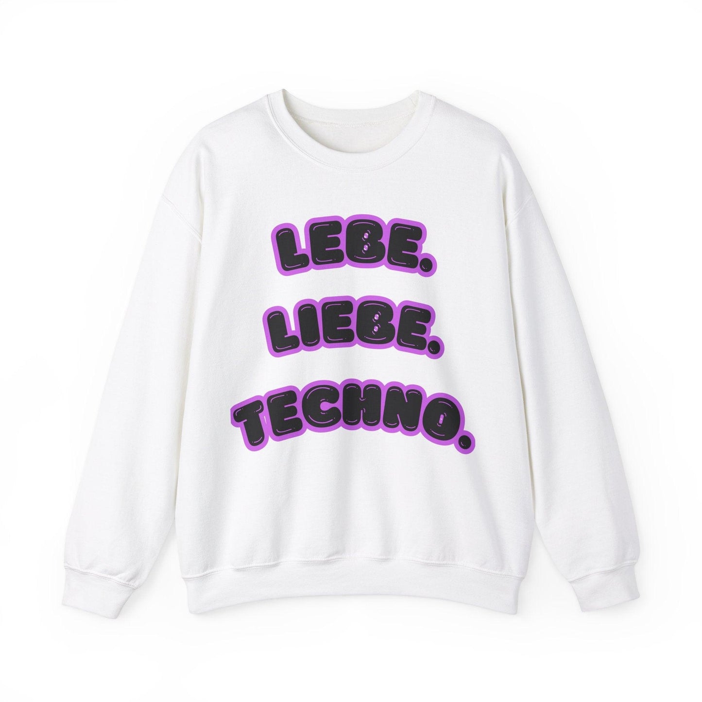 Techno Love Unisex Sweatshirt - Bassline Merch Slogan Lila Design