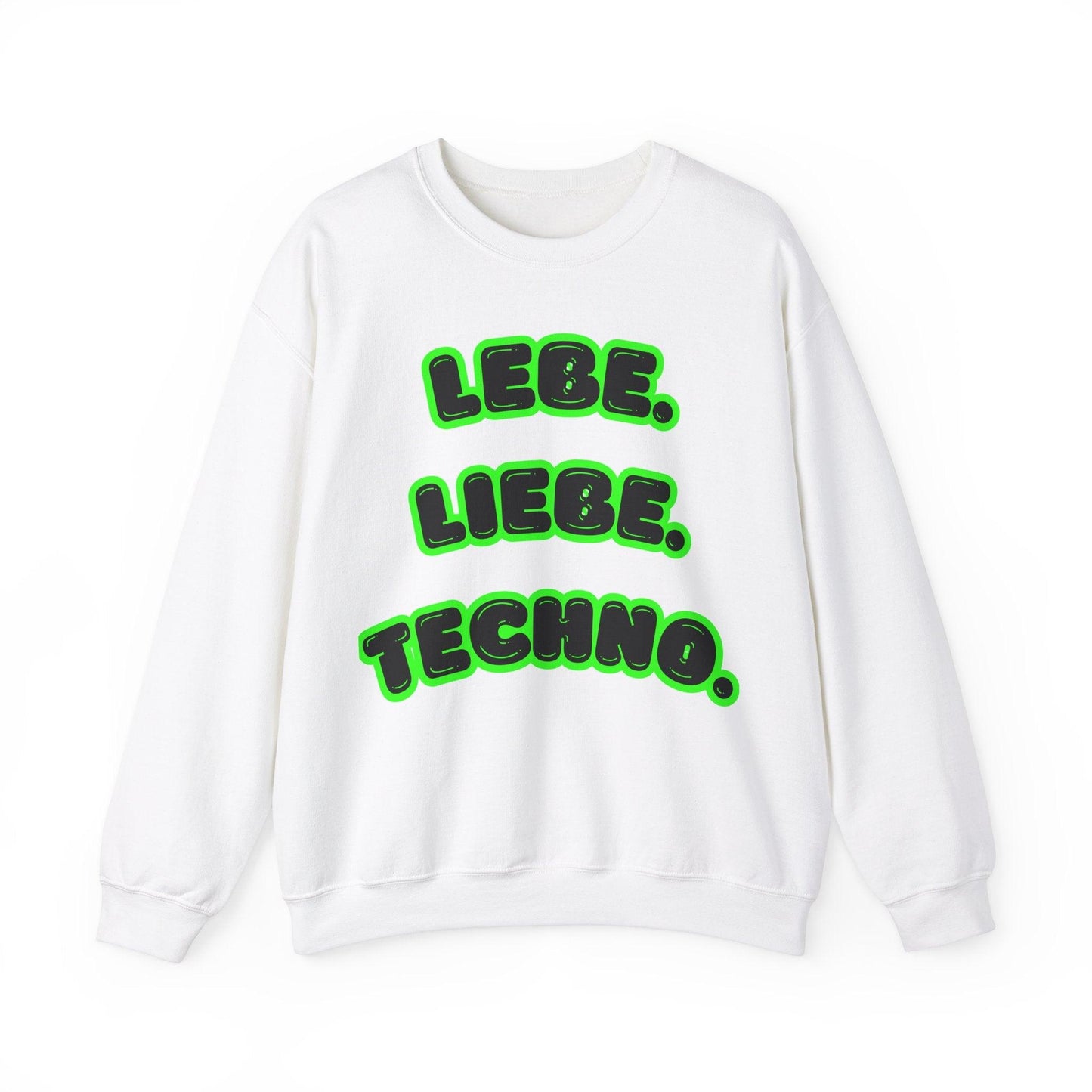 Techno Love Unisex Sweatshirt - Bassline Merch Slogan Grün Design