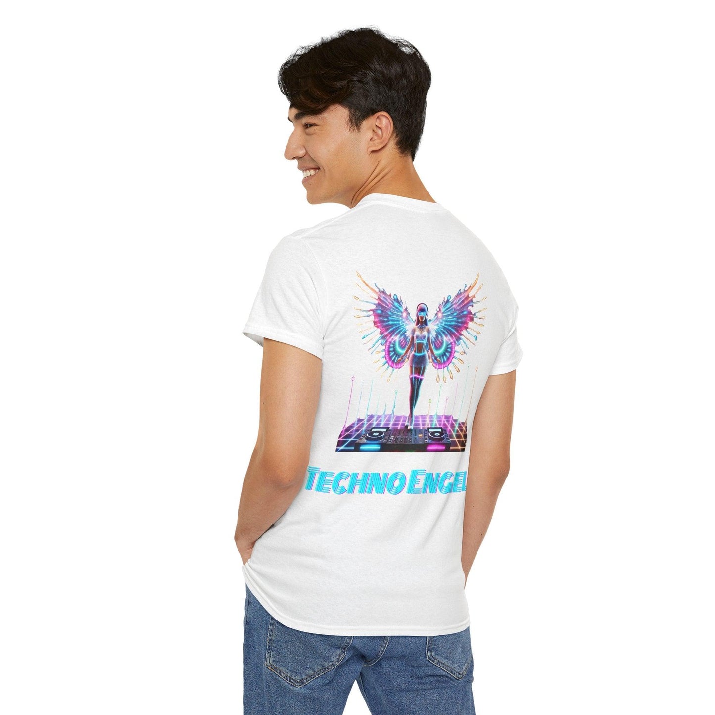 LED Light-Up Rave Techno Engel T-Shirt Rückseite