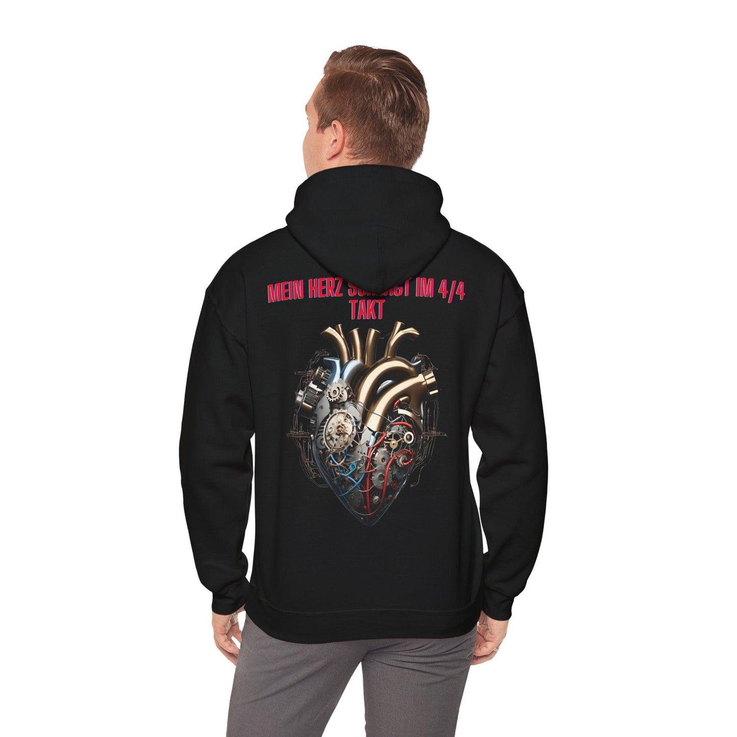 Techno Herzschlag Hoodie - Neon Circuit Design