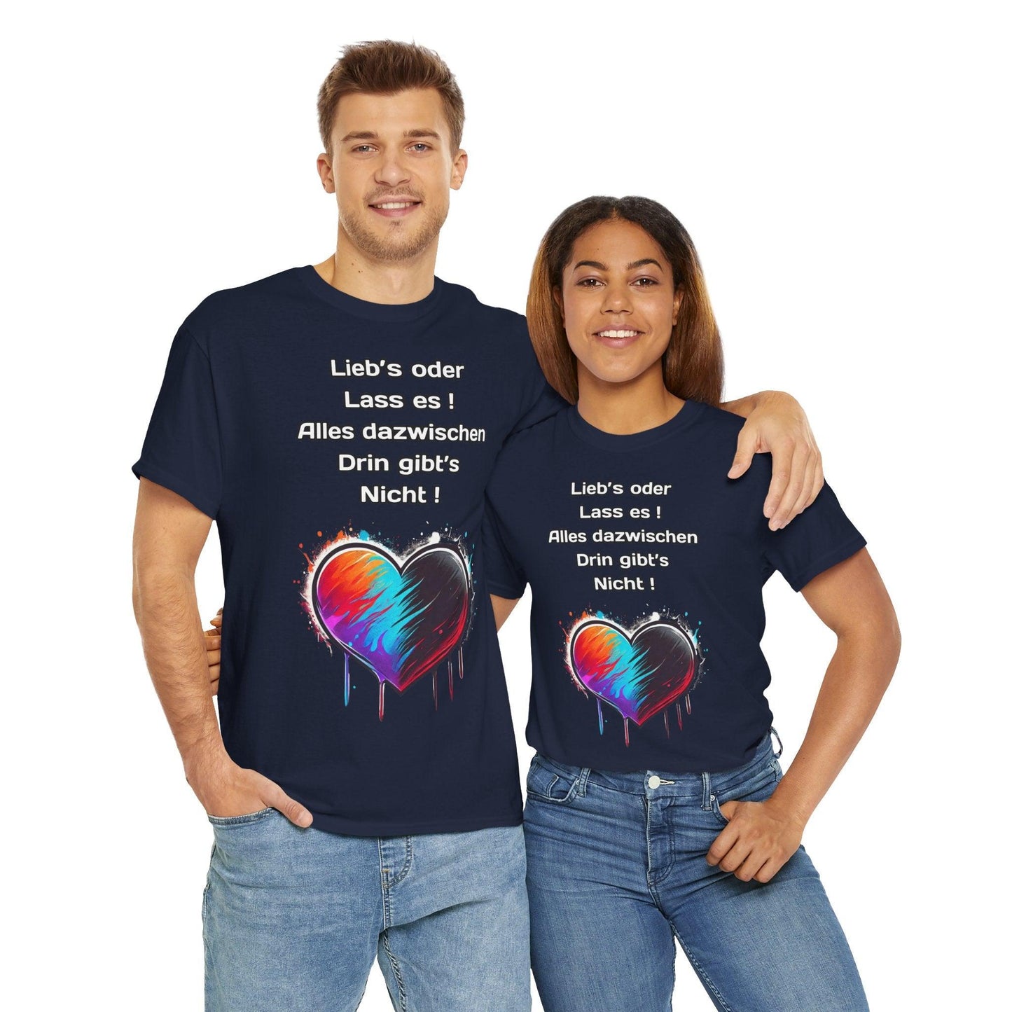 Techno Split Heart Unisex T-Shirt - Lieb's oder lass es