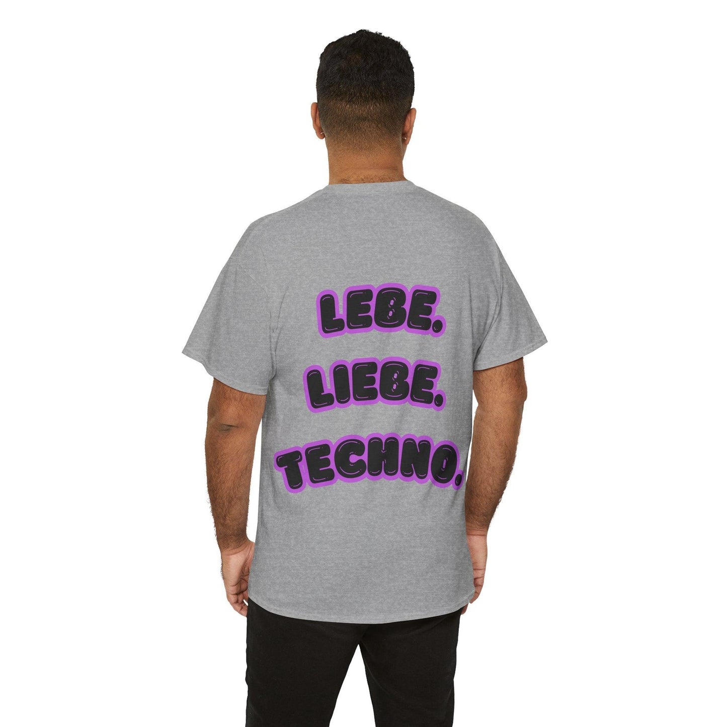 Techno Love Unisex Fan T-Shirt - Bassline Merch Slogan Lila Design