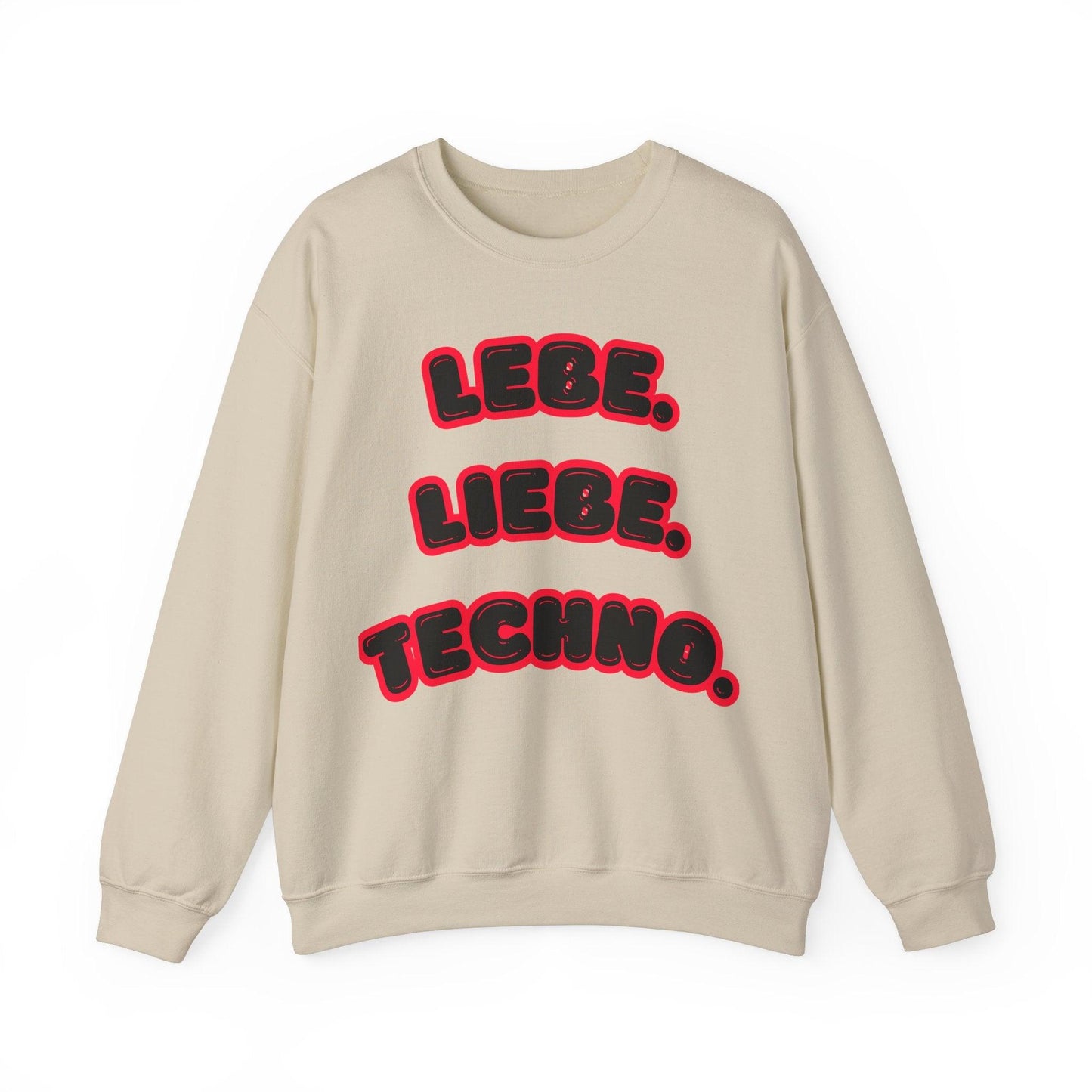 Techno Love Unisex Sweatshirt - Bassline Merch Slogan Rot Design
