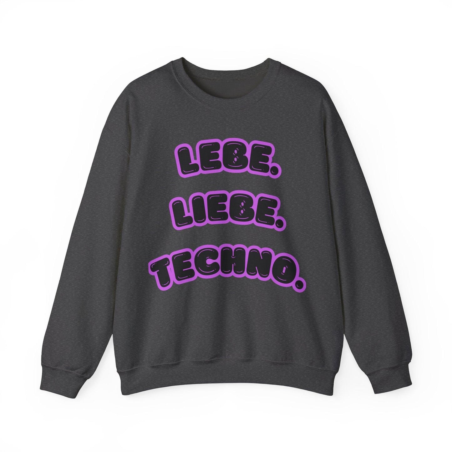 Techno Love Unisex Sweatshirt - Bassline Merch Slogan Lila Design