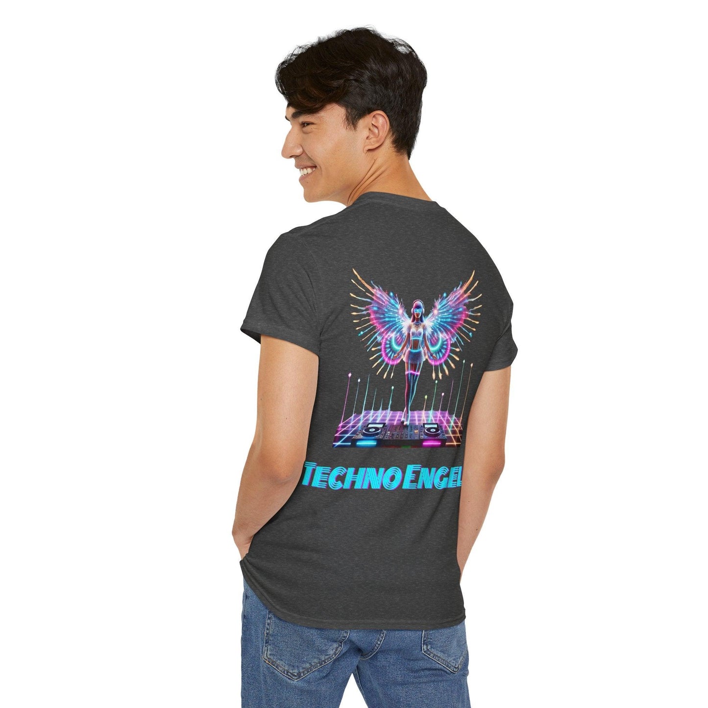 LED Light-Up Rave Techno Engel T-Shirt Rückseite
