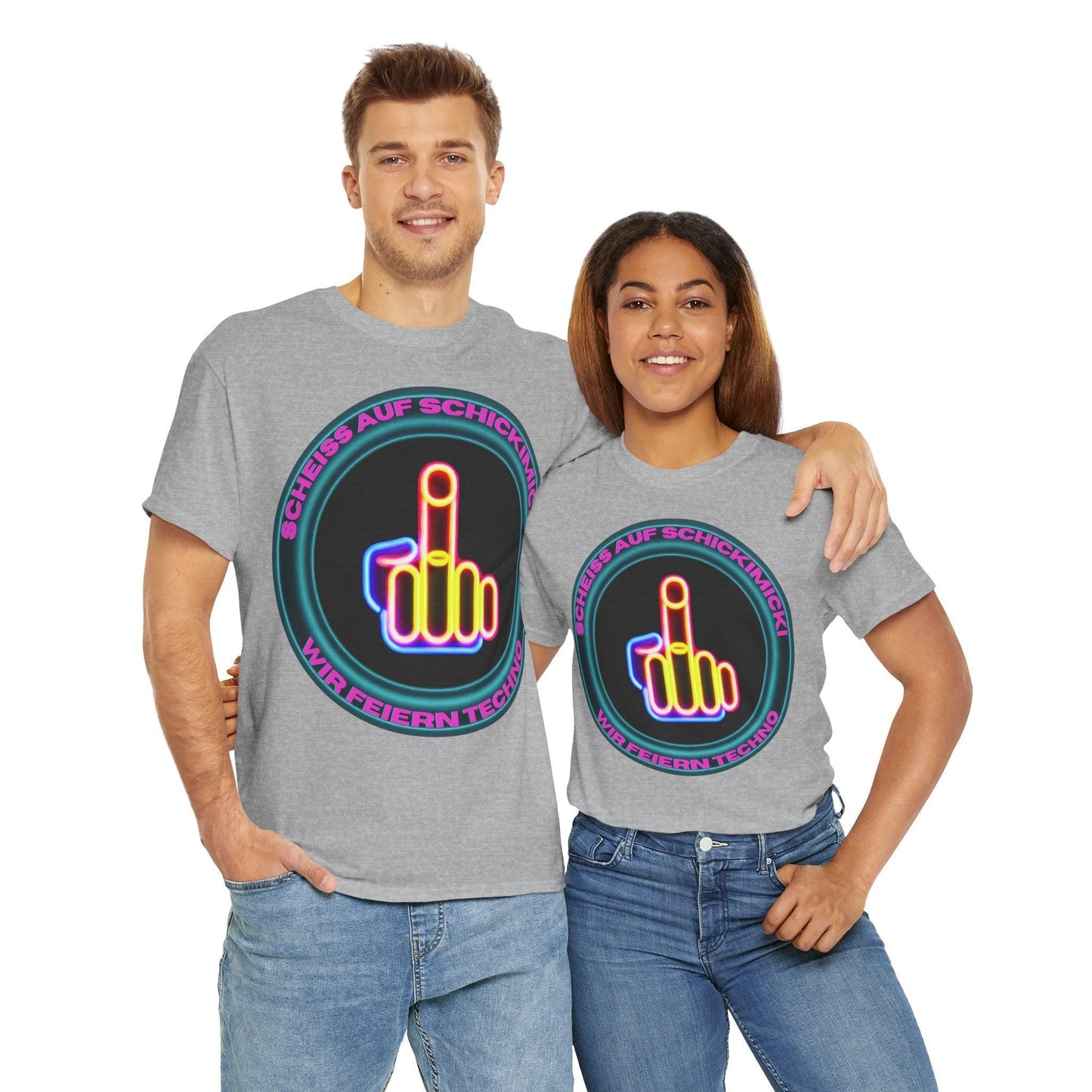 Techno Rave Neon Mittelfinger Unisex T-Shirt