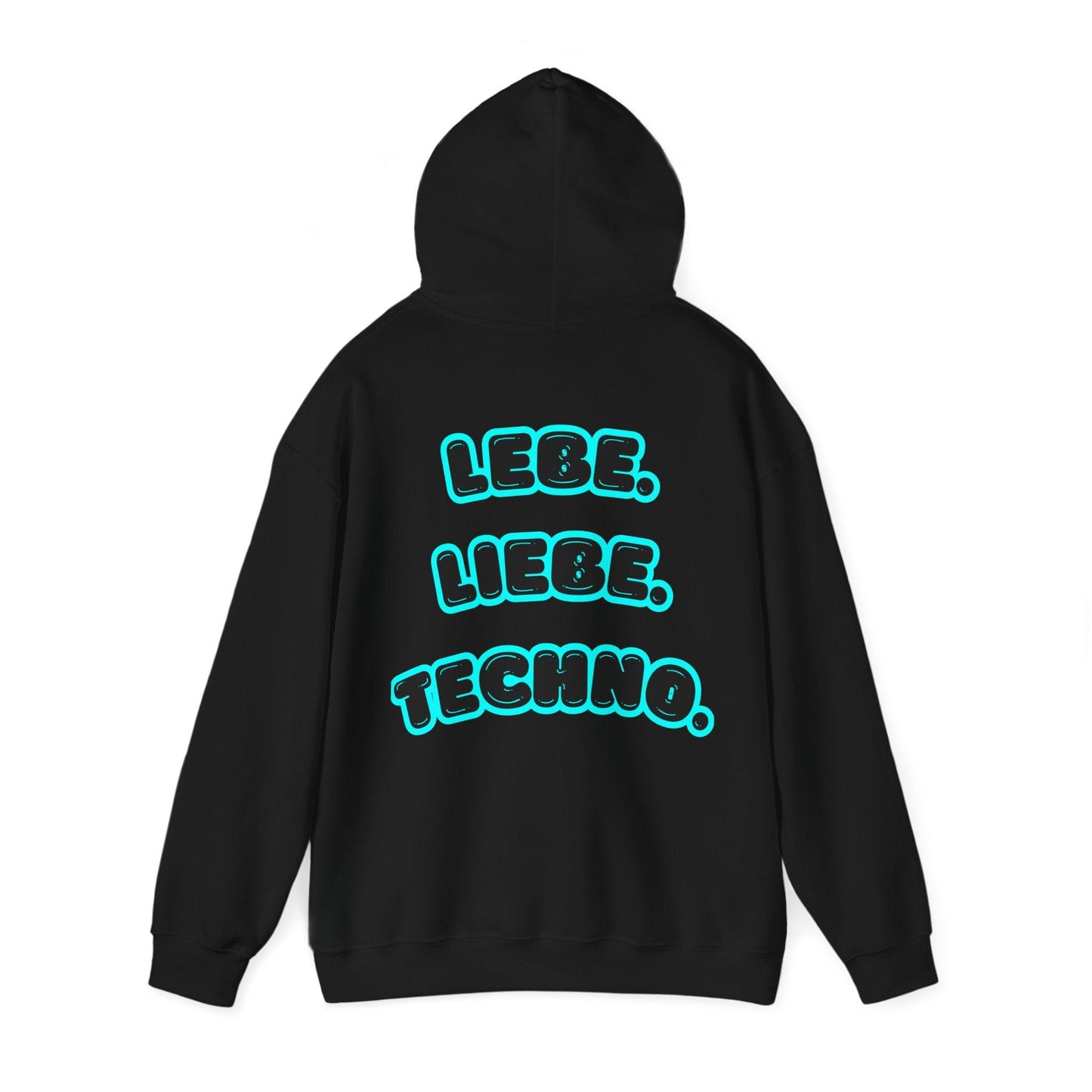 Techno Love Unisex Hoodie - Bassline Merch Slogan Hellblau Design