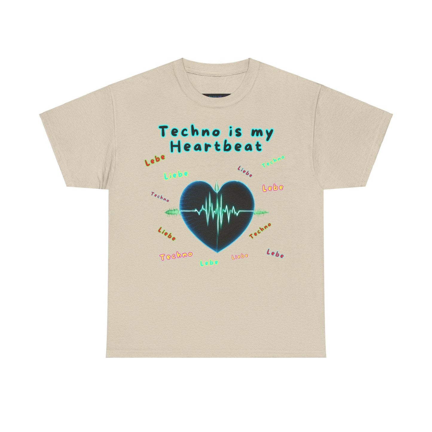Techno Herzschlag Unisex T-Shirt - Neon Heart Design