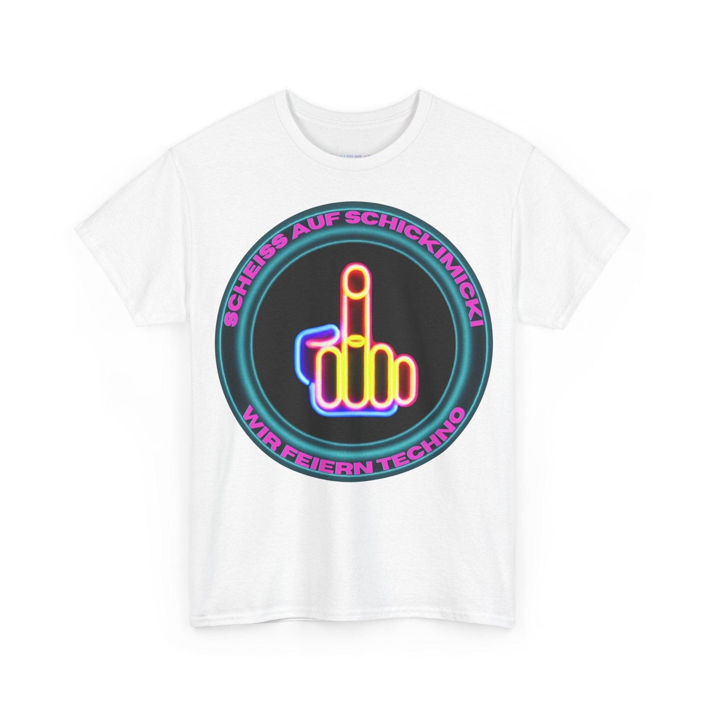 Techno Rave Neon Mittelfinger Unisex T-Shirt