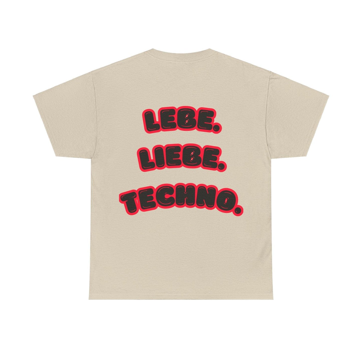 Techno Love Unisex Fan T-Shirt - Bassline Merch Slogan Rot Design